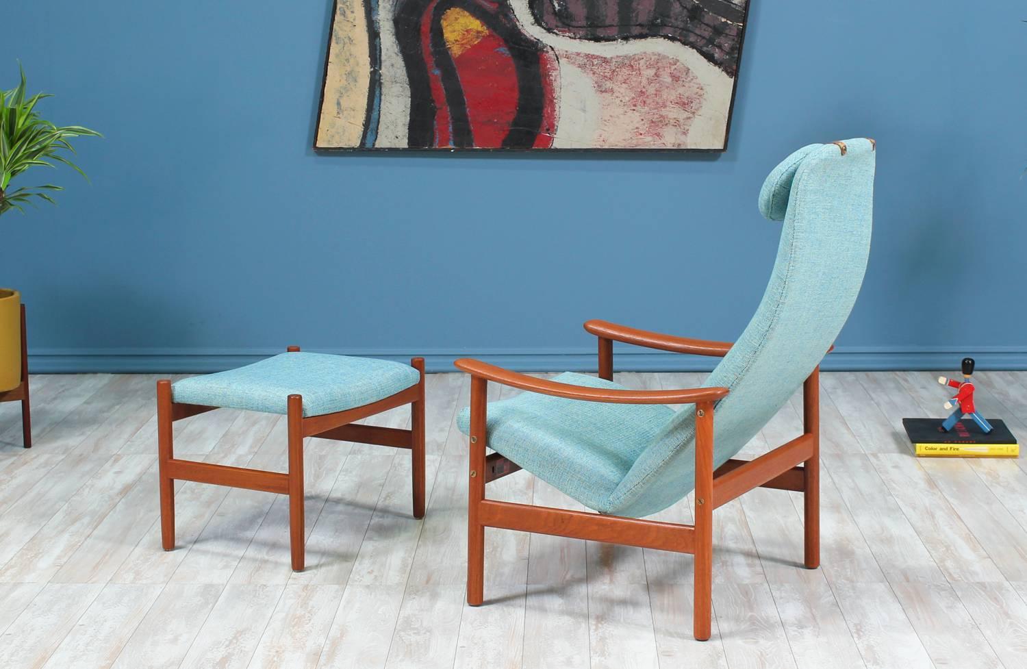 Scandinavian Modern Alf Svensson Teak Lounge Chair with Ottoman for Ljungs Industrier