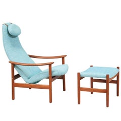 Alf Svensson Teak Lounge Chair with Ottoman for Ljungs Industrier