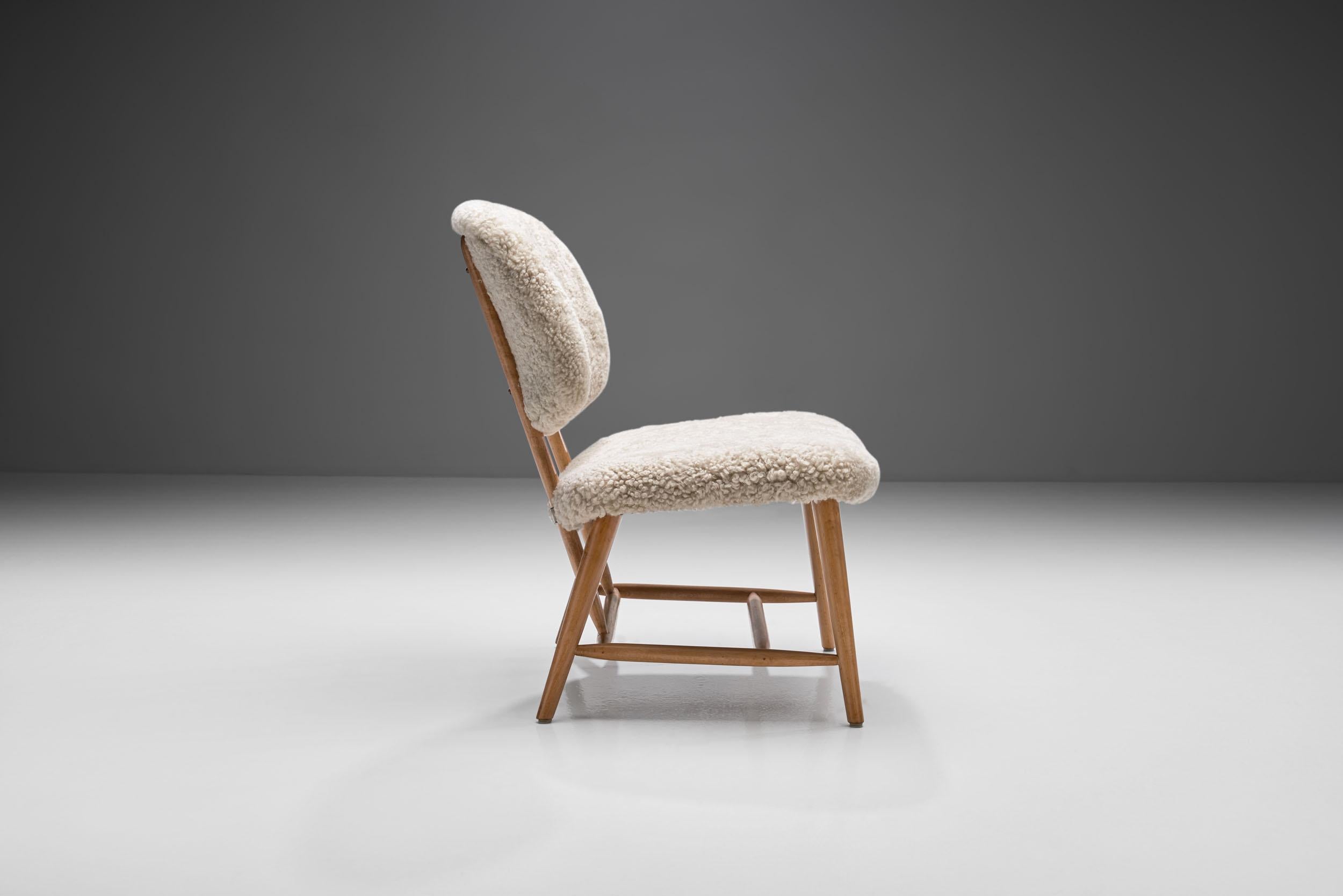 Mid-Century Modern Alf Svensson “TeVe” Chair for Studio Ljungs Industrier AB, Sweden 1950s For Sale