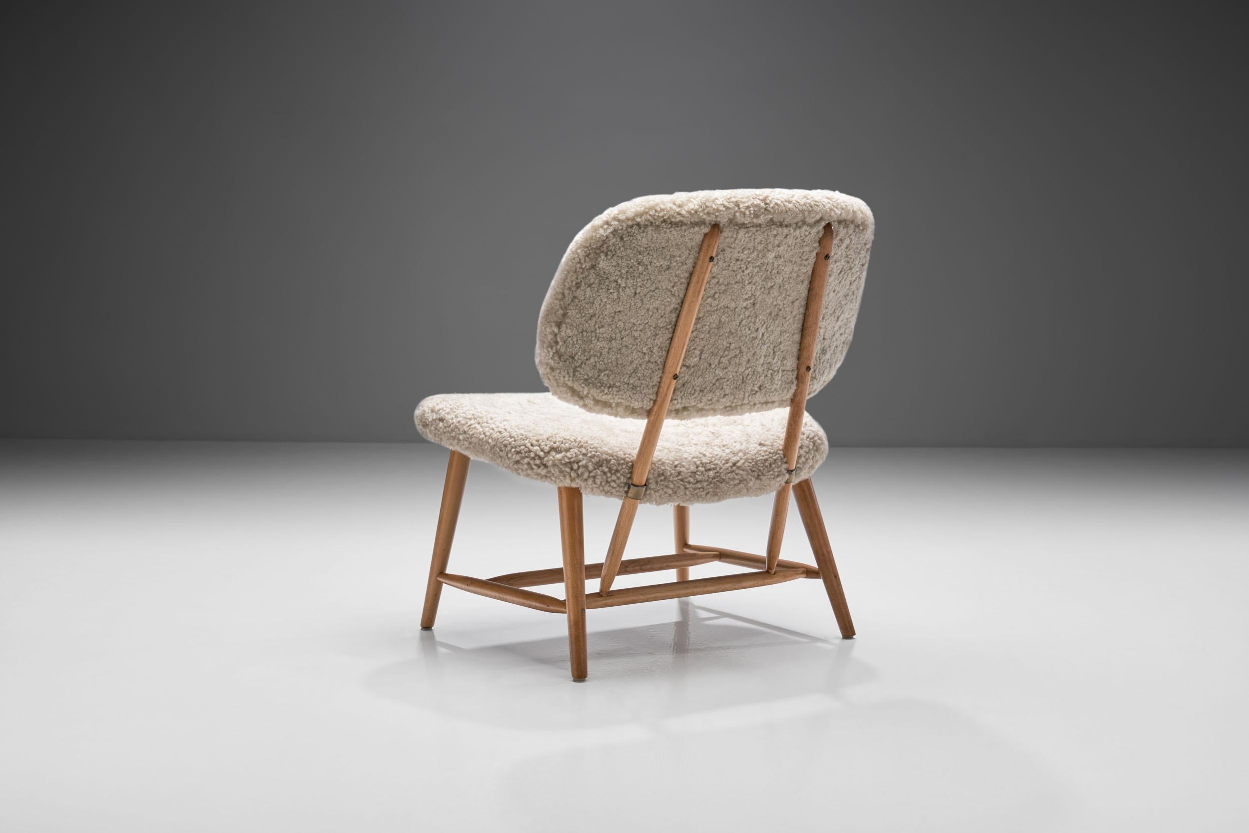 Alf Svensson “TeVe” Chair for Studio Ljungs Industrier AB, Sweden 1950s In Good Condition For Sale In Utrecht, NL