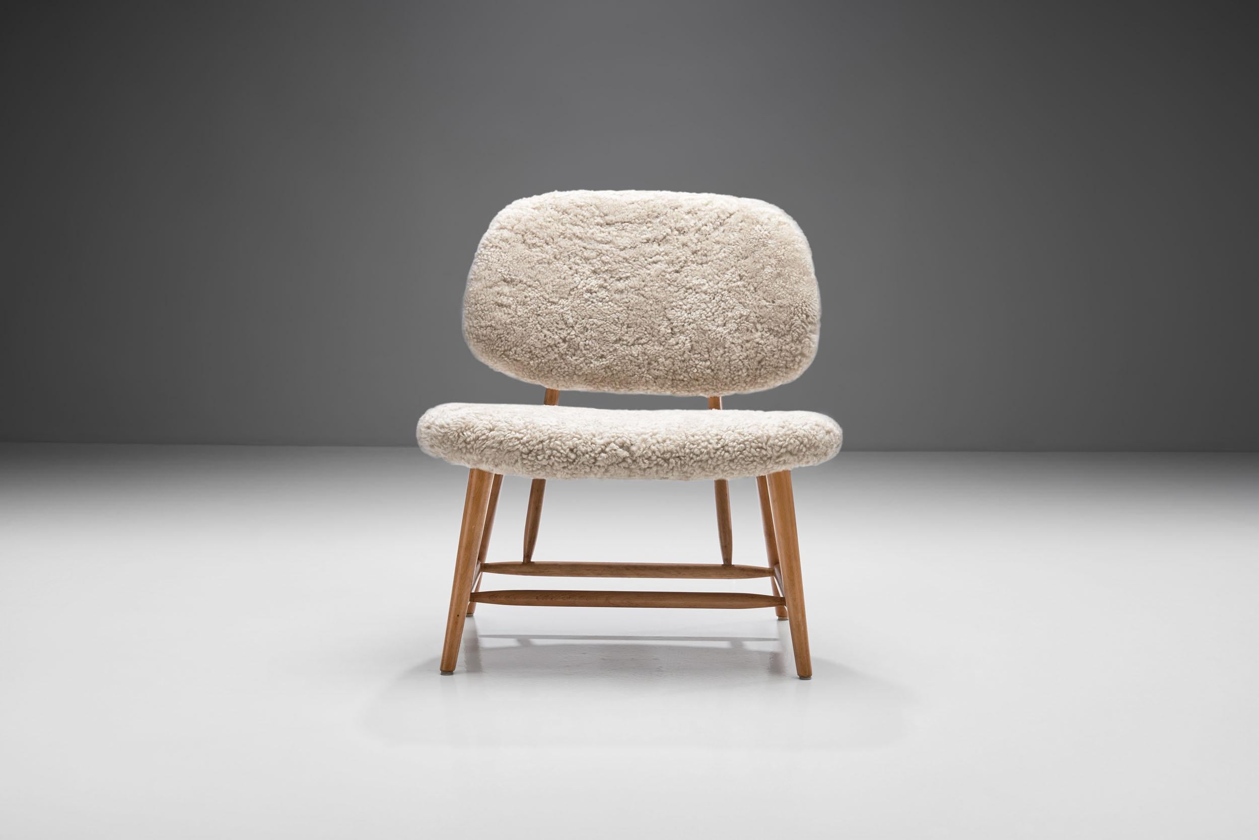 Mid-Century Modern Alf Svensson “TeVe” Chair for Studio Ljungs Industrier AB, Sweden, 1950s