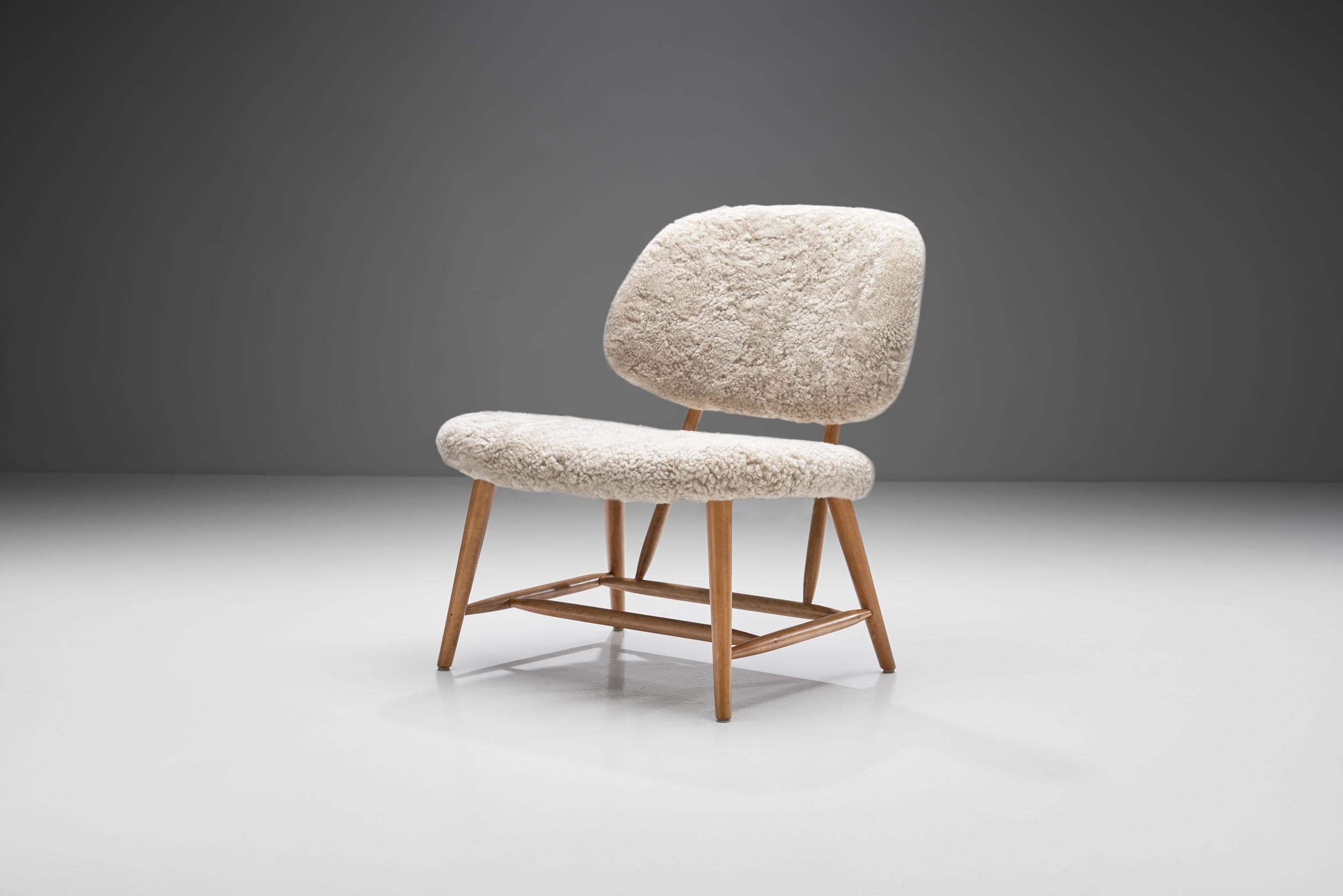 Mid-20th Century Alf Svensson “TeVe” Chair for Studio Ljungs Industrier AB, Sweden 1950s For Sale
