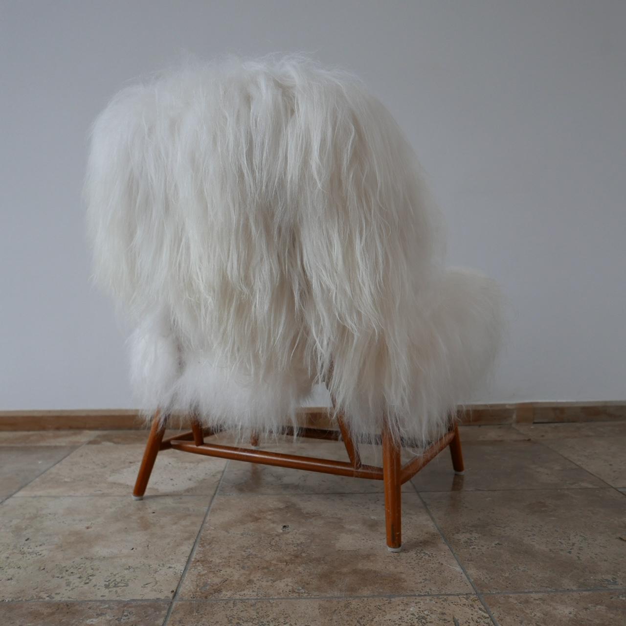Mid-Century Modern Alf Svensson 'TeVe' Chaise longue en peau de mouton et shearling en vente
