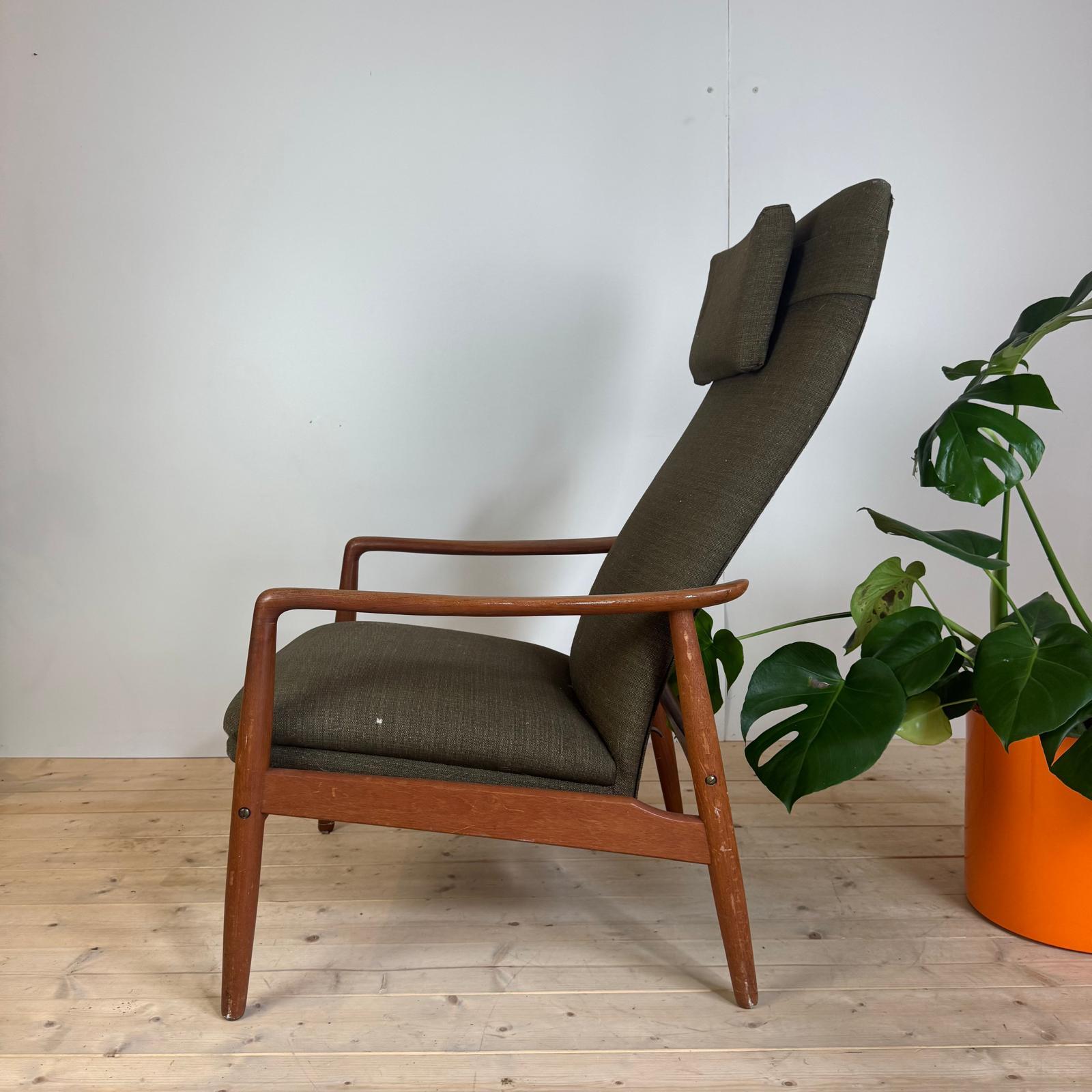 Teck Fauteuil vintage Alf Svensson, Suède 1960 en vente