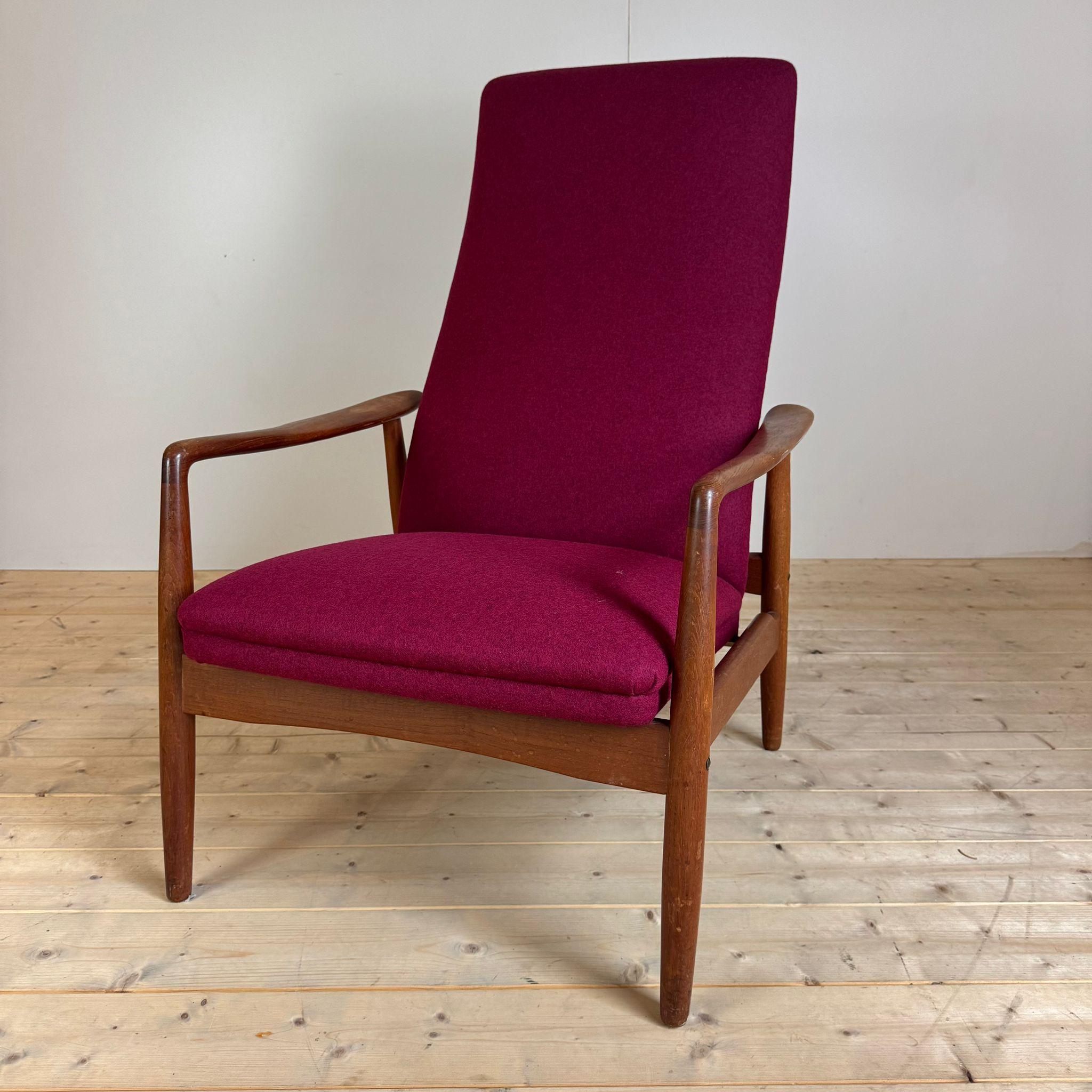 Teck Fauteuil vintage Alf Svensson, Suède 1960 en vente