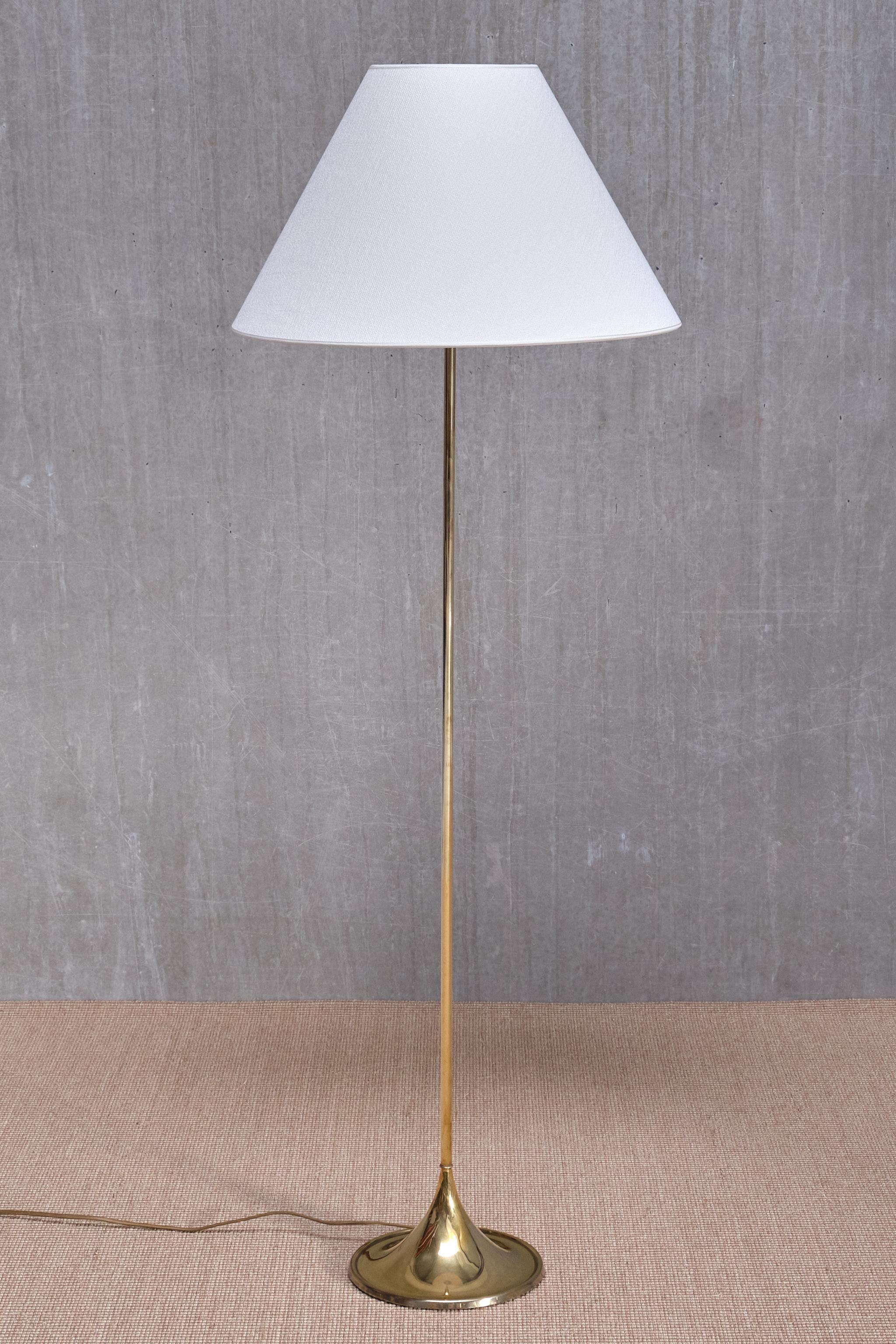 Scandinavian Modern Alf Svensson & Yngve Sandström G-025 Brass Floor Lamp, Bergboms, Sweden 1960s For Sale