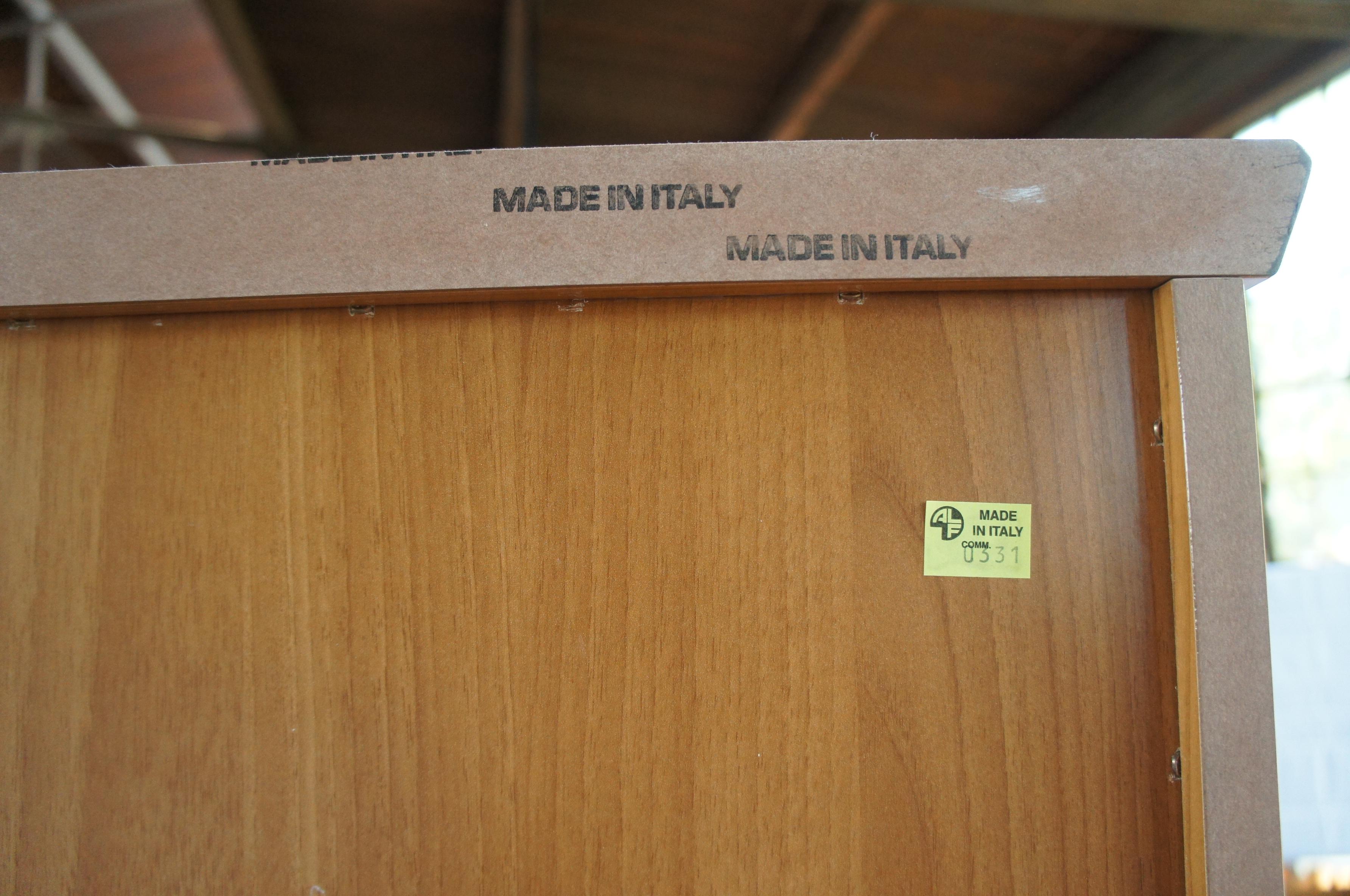Alf Uno Italian Modern Walnut China Hutch Illuminated Curio Cabinet Vitrine MCM 1