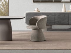 Silla de Comedor Tapizada ALF en Tejido Bouclé Beige Cálido (Giratoria o Fija)