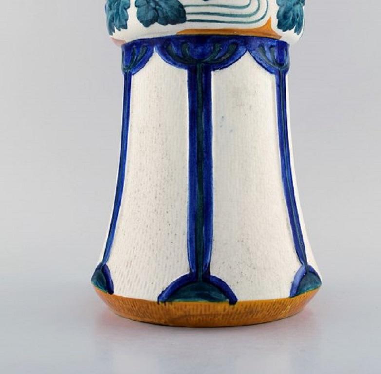 Suédois Alf Wallander for Rorstrand /Rörstrand:: Grand vase Art Nouveau en faïence émaillée en vente