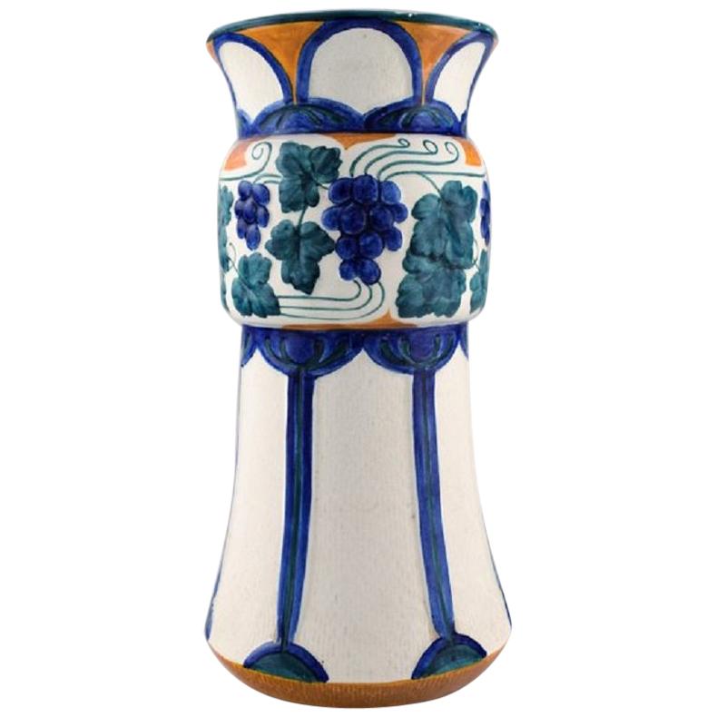 Alf Wallander for Rorstrand /Rörstrand, Large Art Nouveau Vase in Glazed Faience