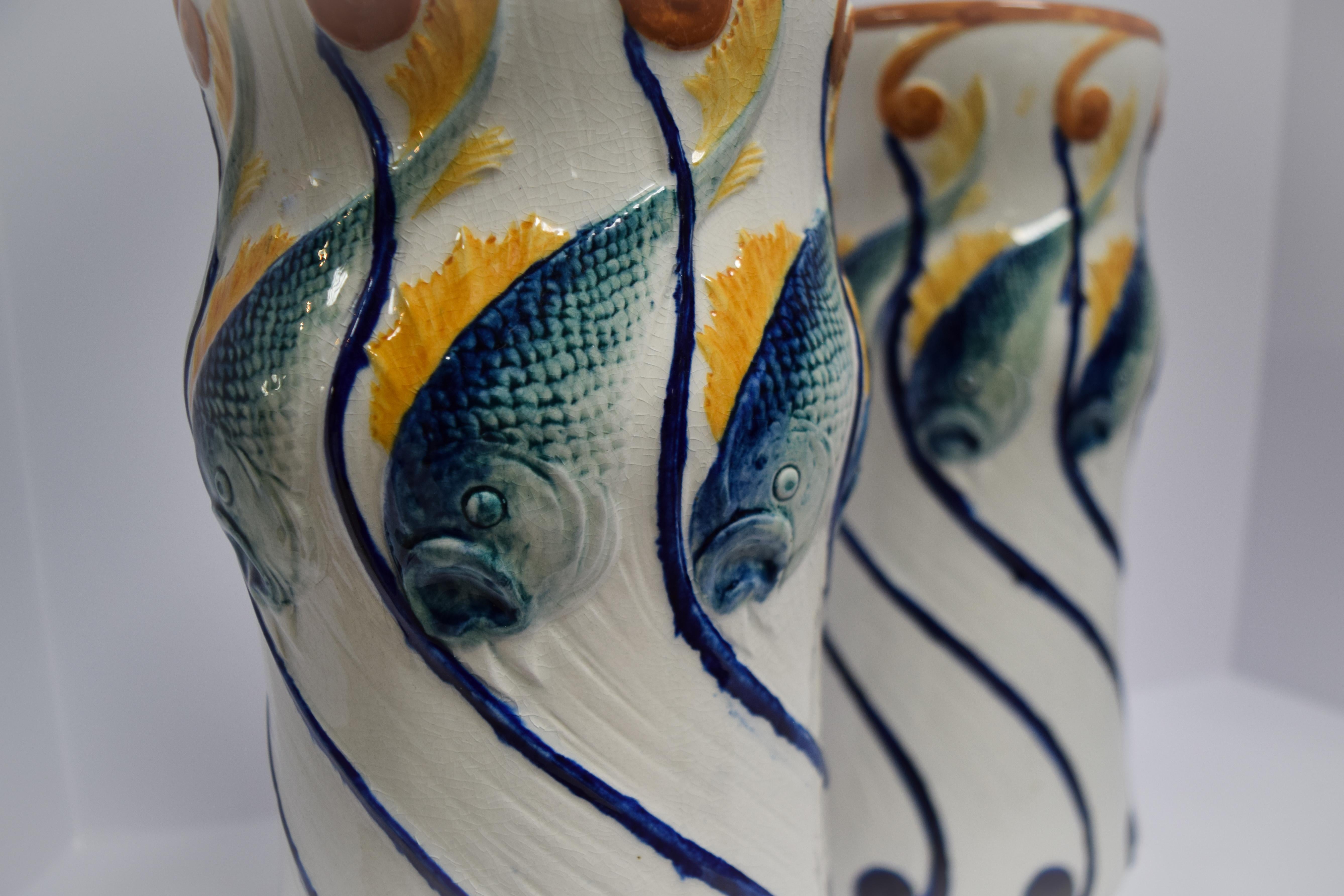 Alf Wallander Pair of Fish Vases In Good Condition In Bloomfield Hills, MI