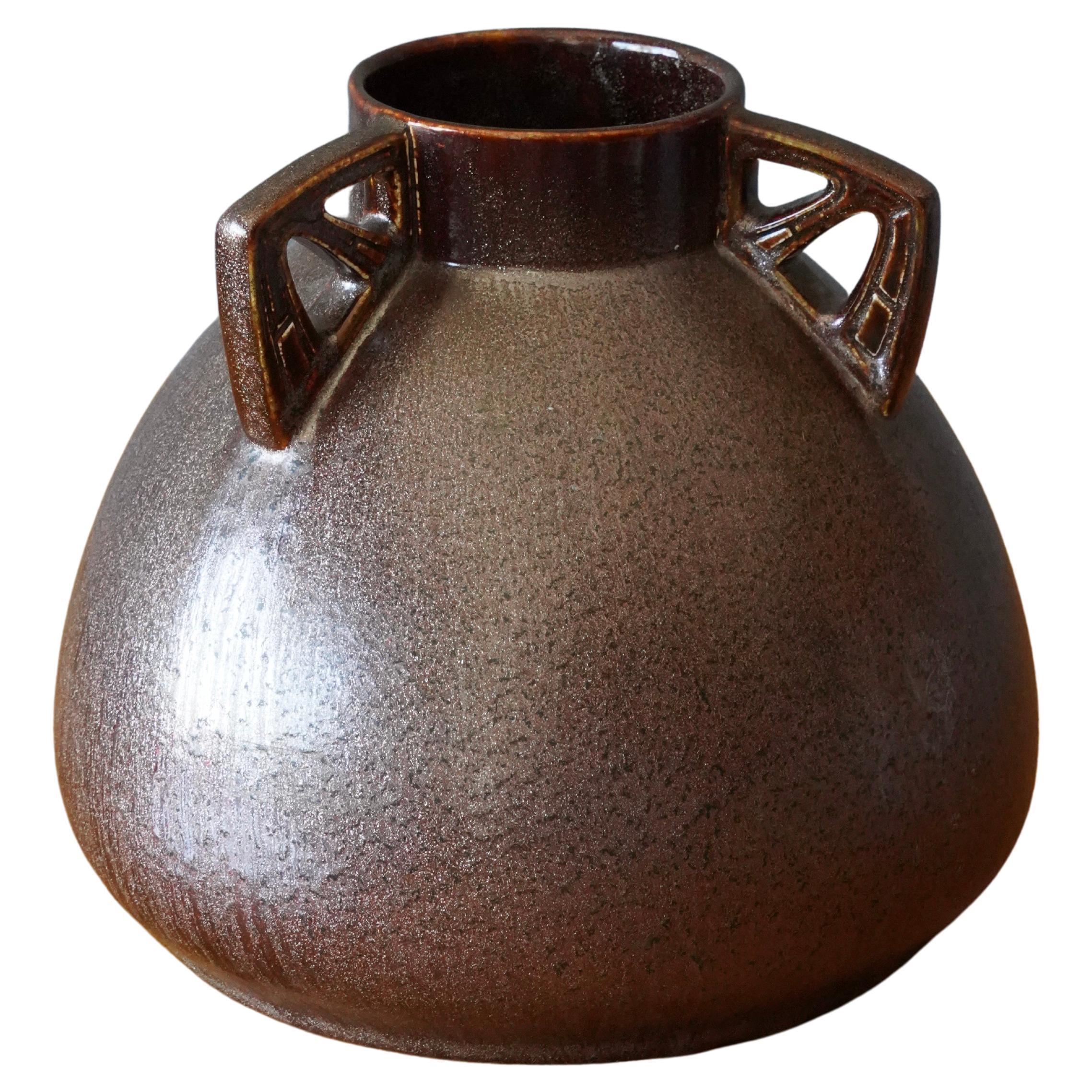 Antique Zsolnay Vase in Glazed Ceramic with Pink Undertones, Approx 1910 For Sale at 1stDibs