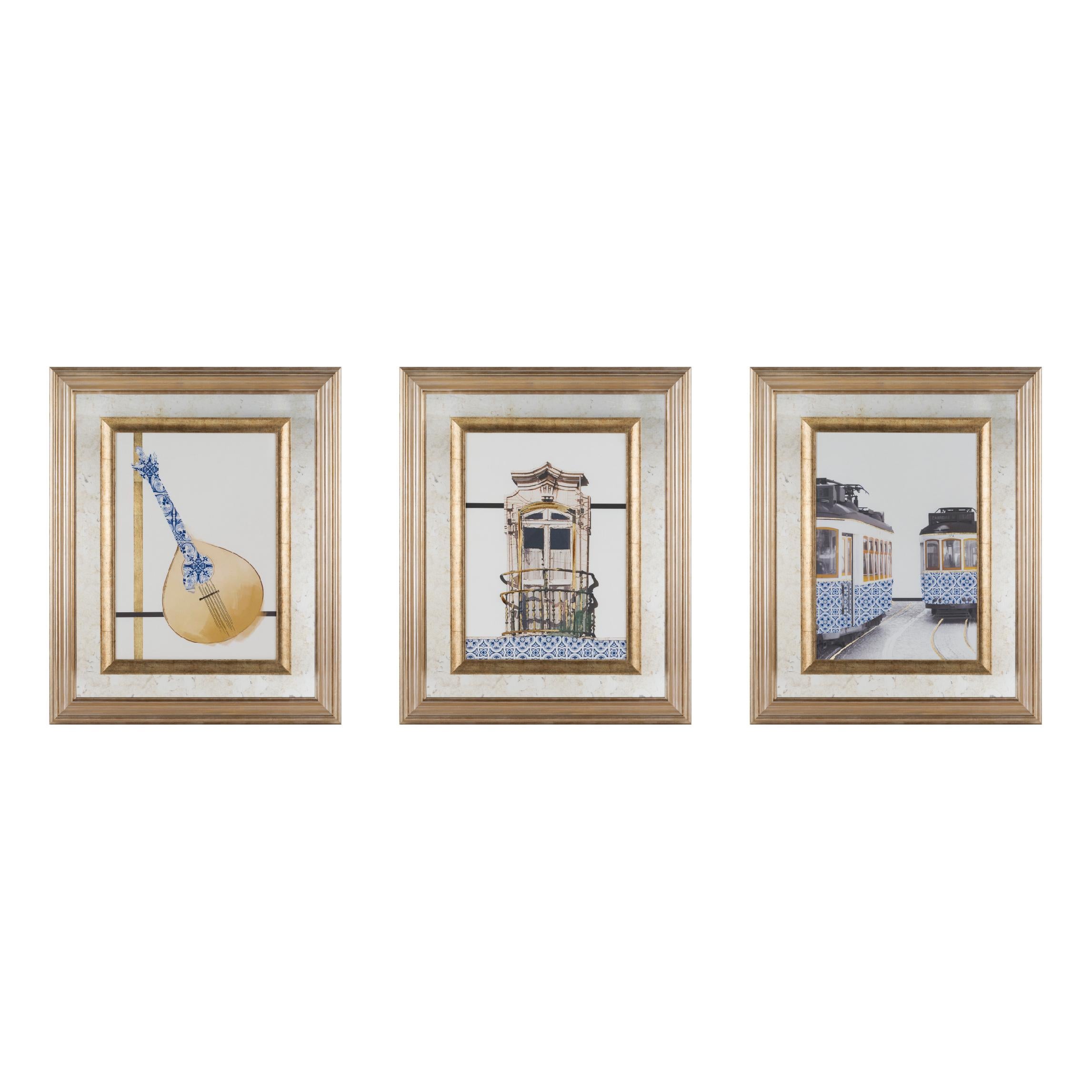 Blau-weiße Kacheln in Lissabon, Wandkunst, Blattgold, handgefertigt, Portugal Lusitanus Home, Portugal (Moderne) im Angebot
