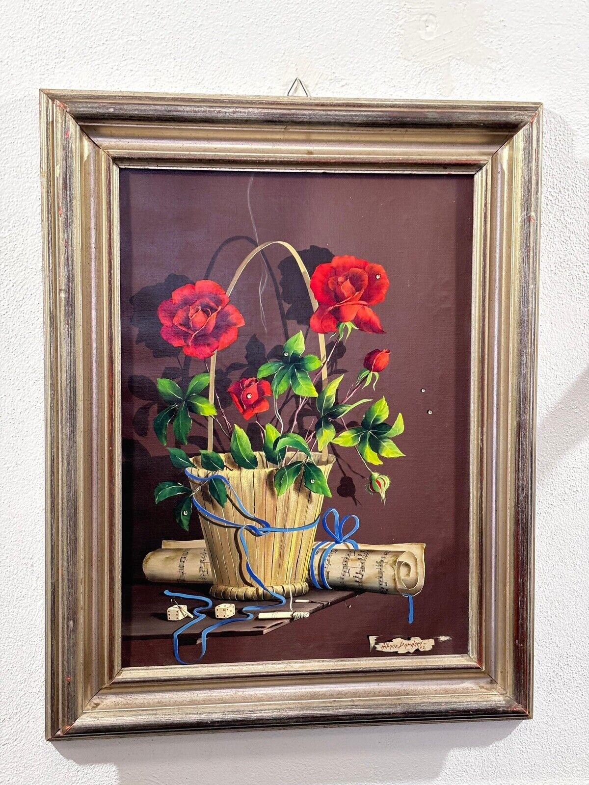 Italian Alfano Dardari Oil Painting on Canvas 1970's For Sale