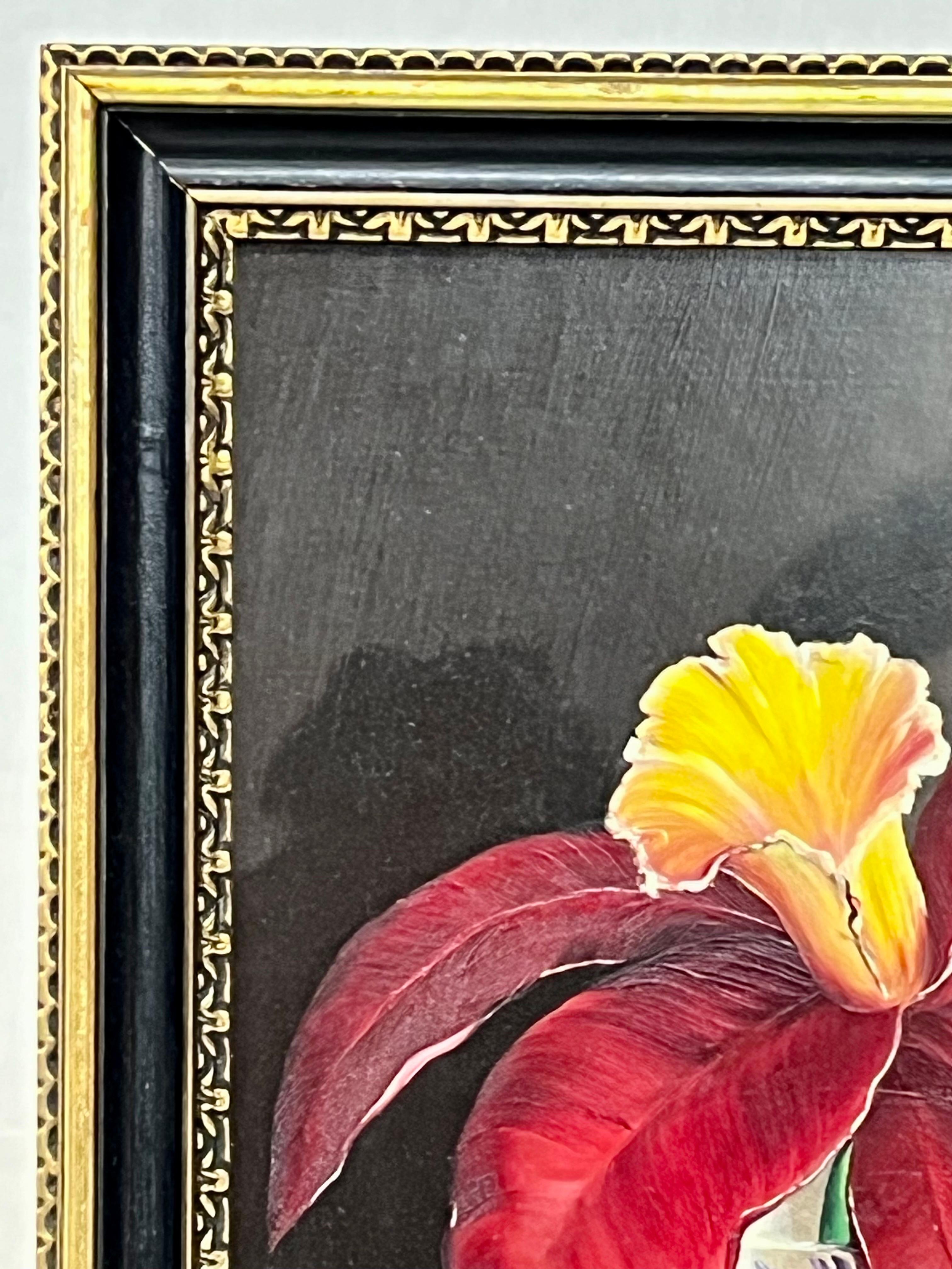 Hand-Painted Alfano Dardari Midcentury Trompe L’oeil Still Life Oil Painting Framed For Sale