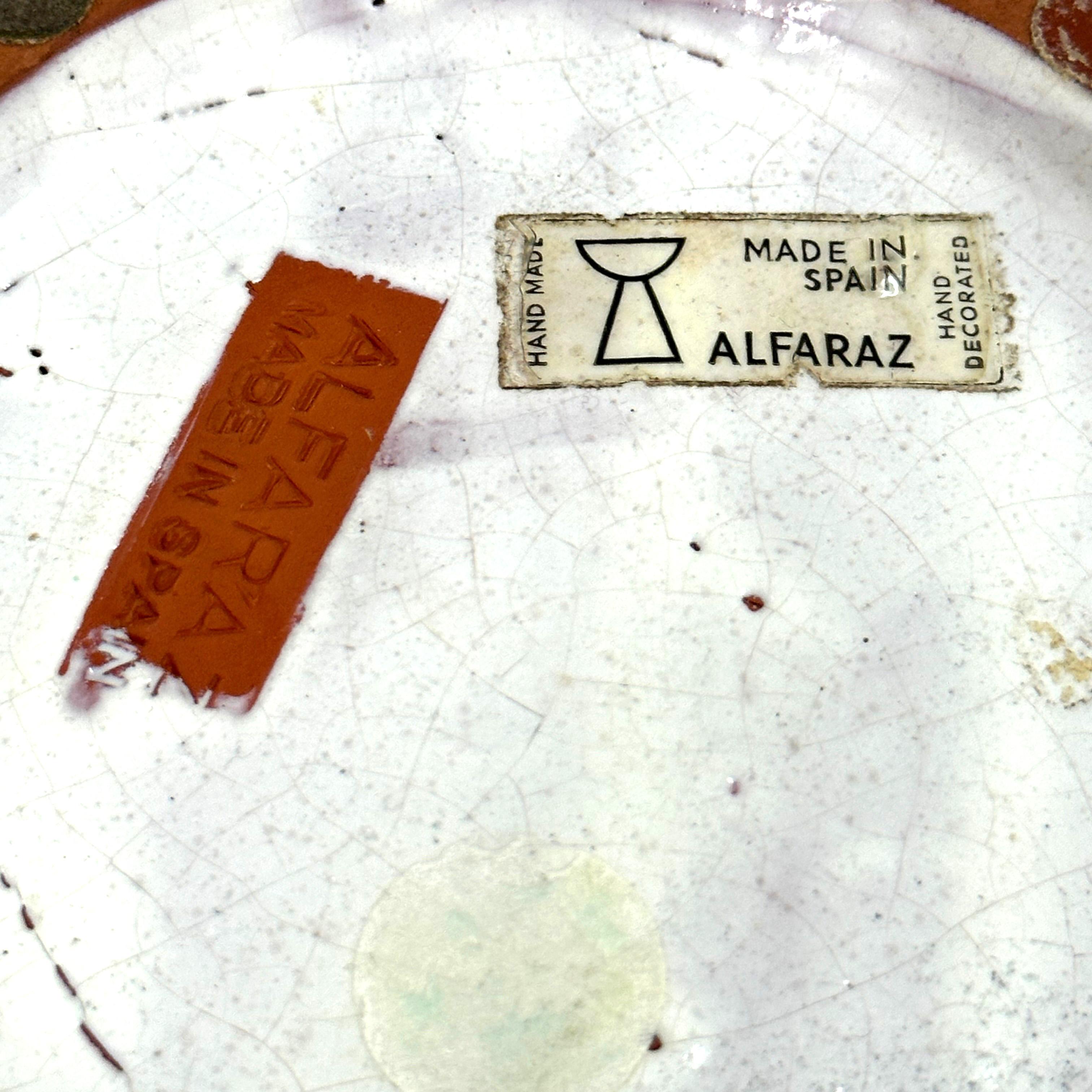 Alfaraz Ganymede Ceramic Pedestal Bowl Ashtray, Spain 1950s 5