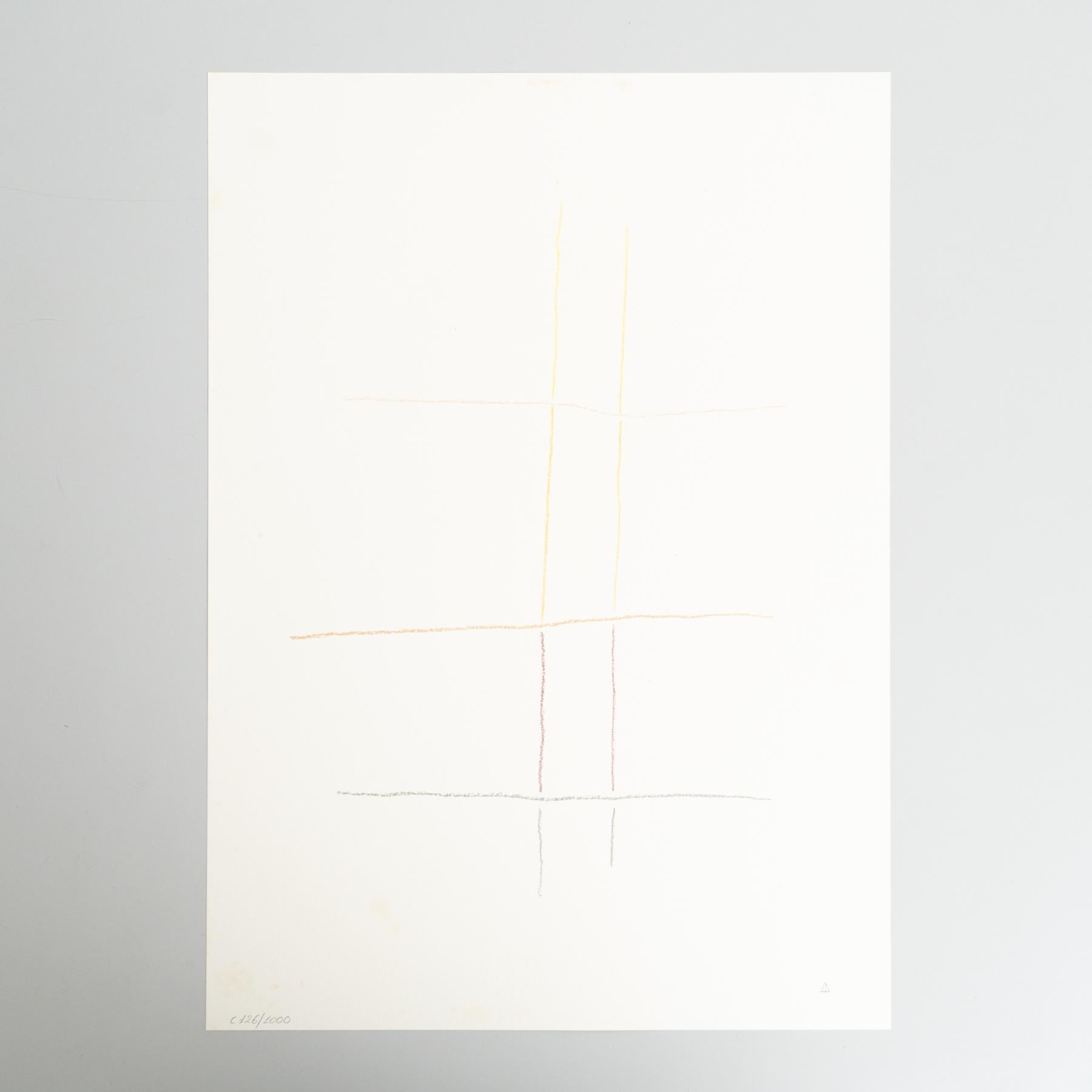 Alfaro Color Abstract Lithography on Paper, 1999

Limited edition, numbered in pencil and signed in the stone.
Printed by Poligrafa Barcelona in 1999 for Galeria d'arte contemporaneo.

In good original condition.

