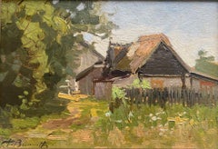 Paysage de campagne  huile/carton, 19x27 cm