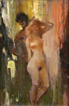 Figural composition. Oil on cardboard. 51x34 cm