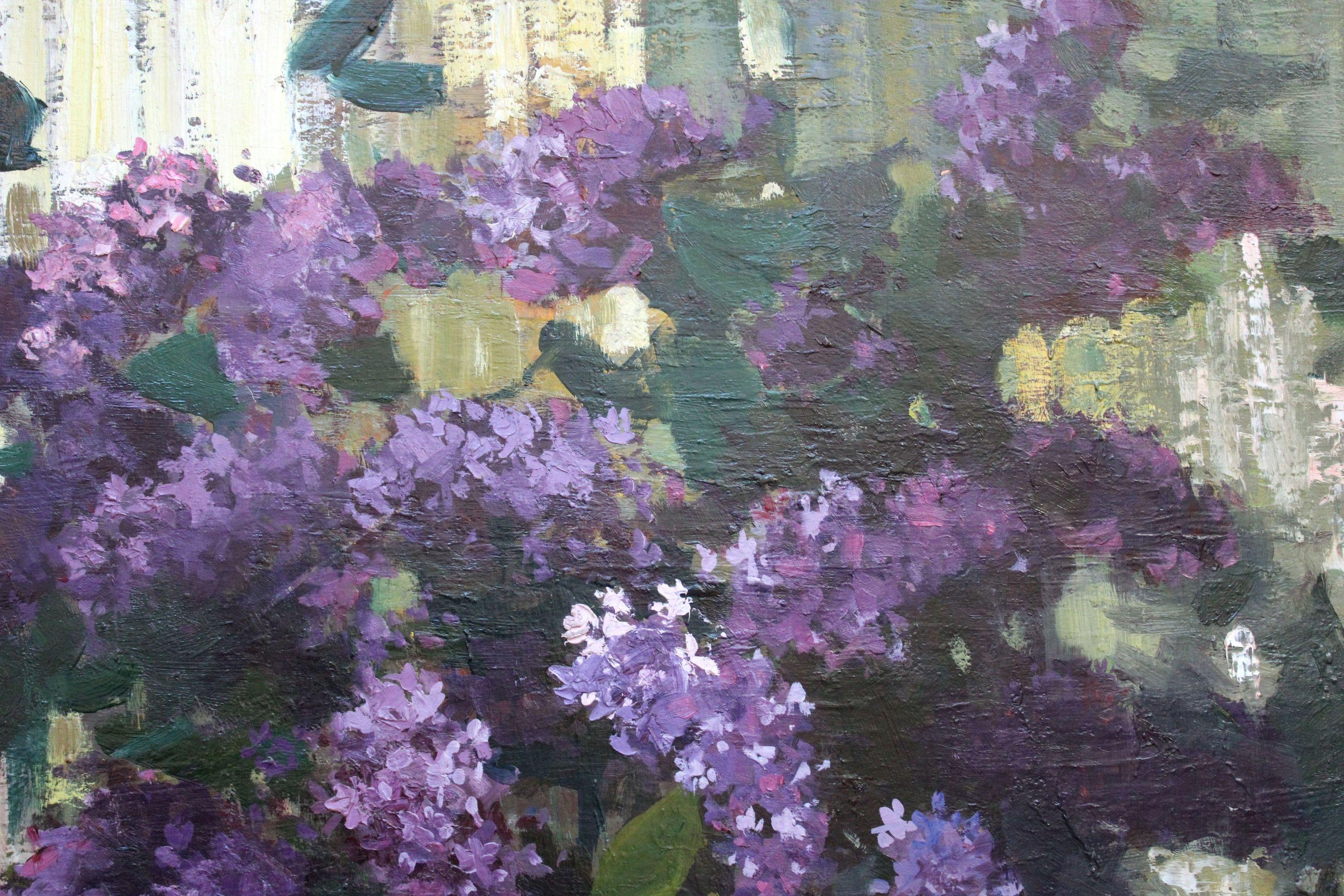 The Purple Song, 1960. Öl auf Karton, 68 x 80 cm, Öl (Impressionismus), Painting, von Alfejs Bromults 