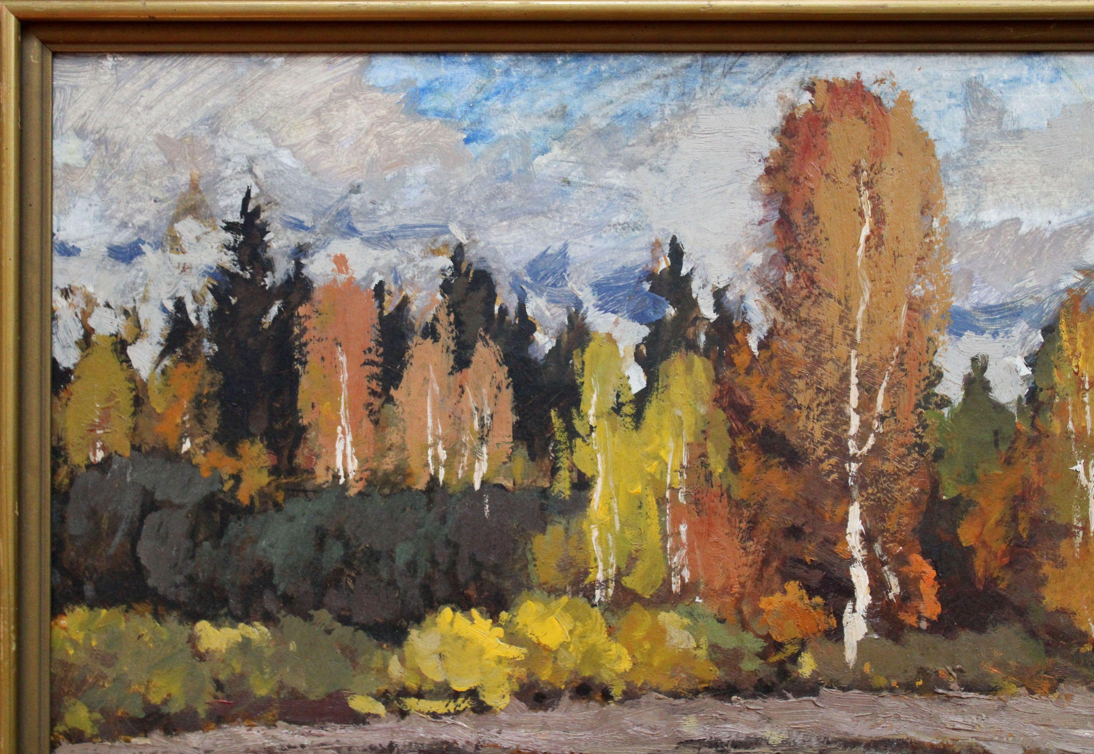 Autumn mood. Oil on cardboard, 38 x 48, 5 cm For Sale 1