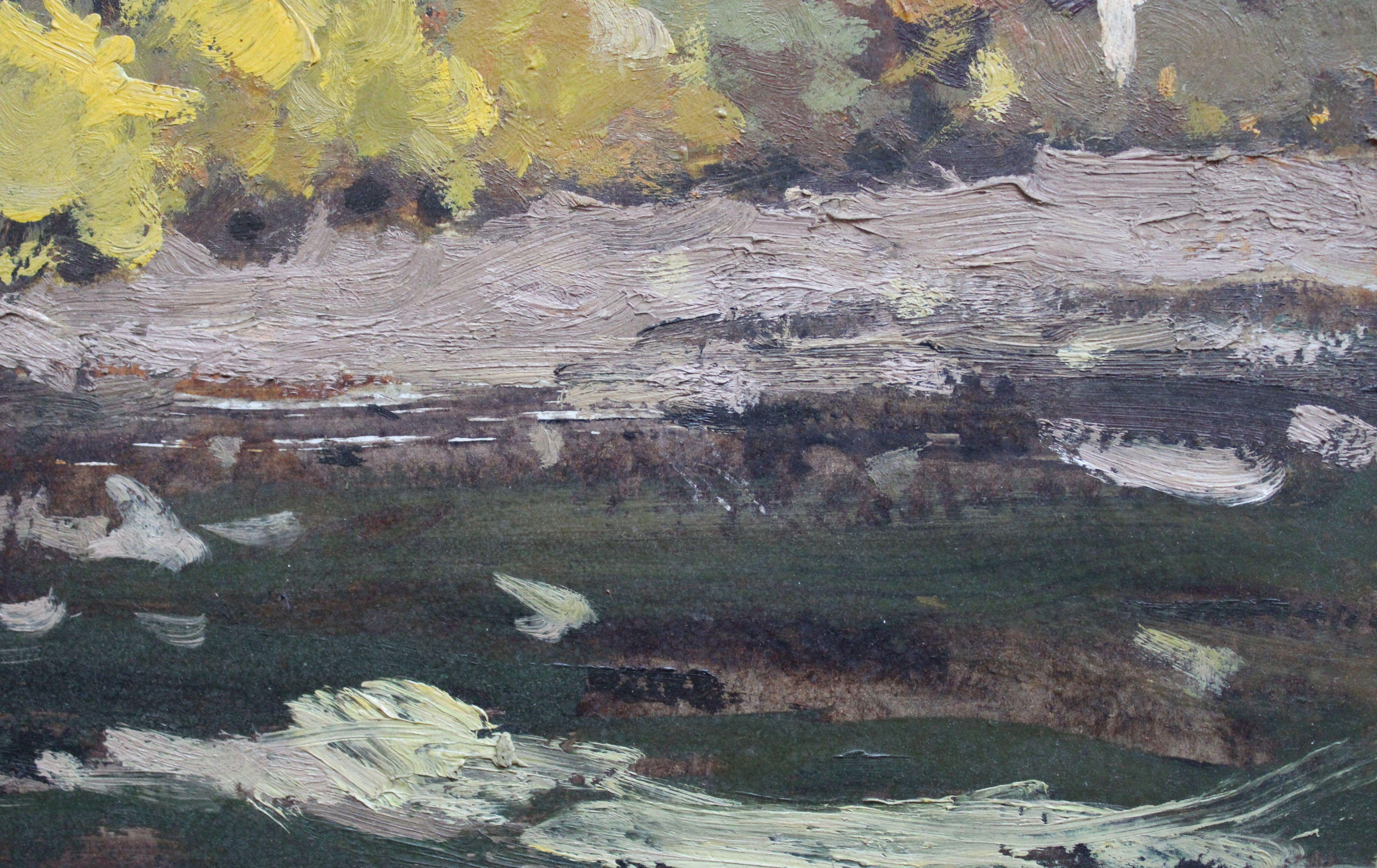 Autumn mood. Oil on cardboard, 38 x 48, 5 cm For Sale 3