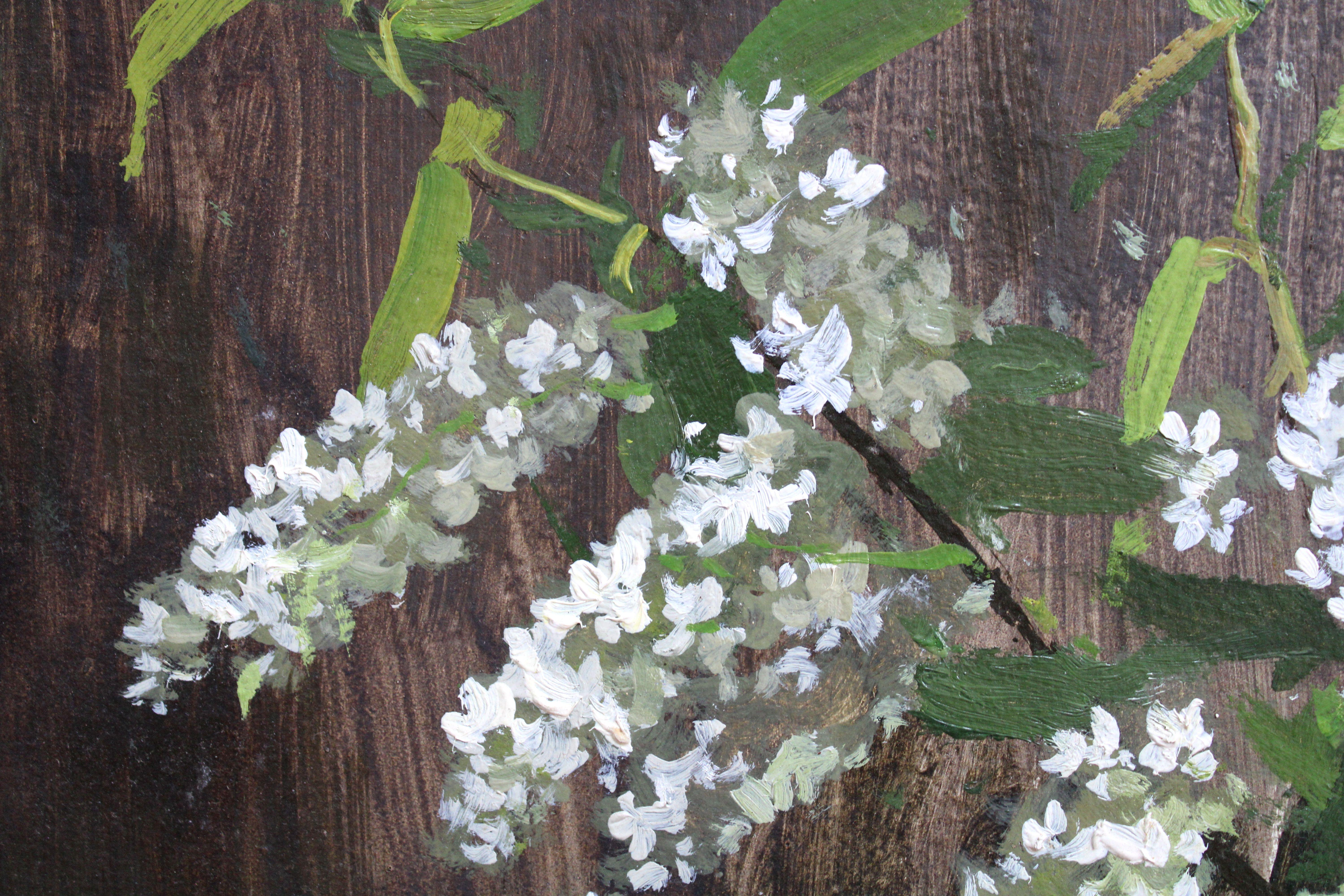 Bird cherry. Oil on cardboard, 40x50 cm For Sale 2