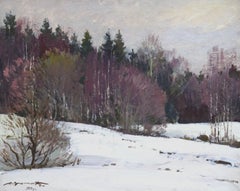 Antique Forest edge at winter. 1983. Oil on cardboard, 40x50 cm