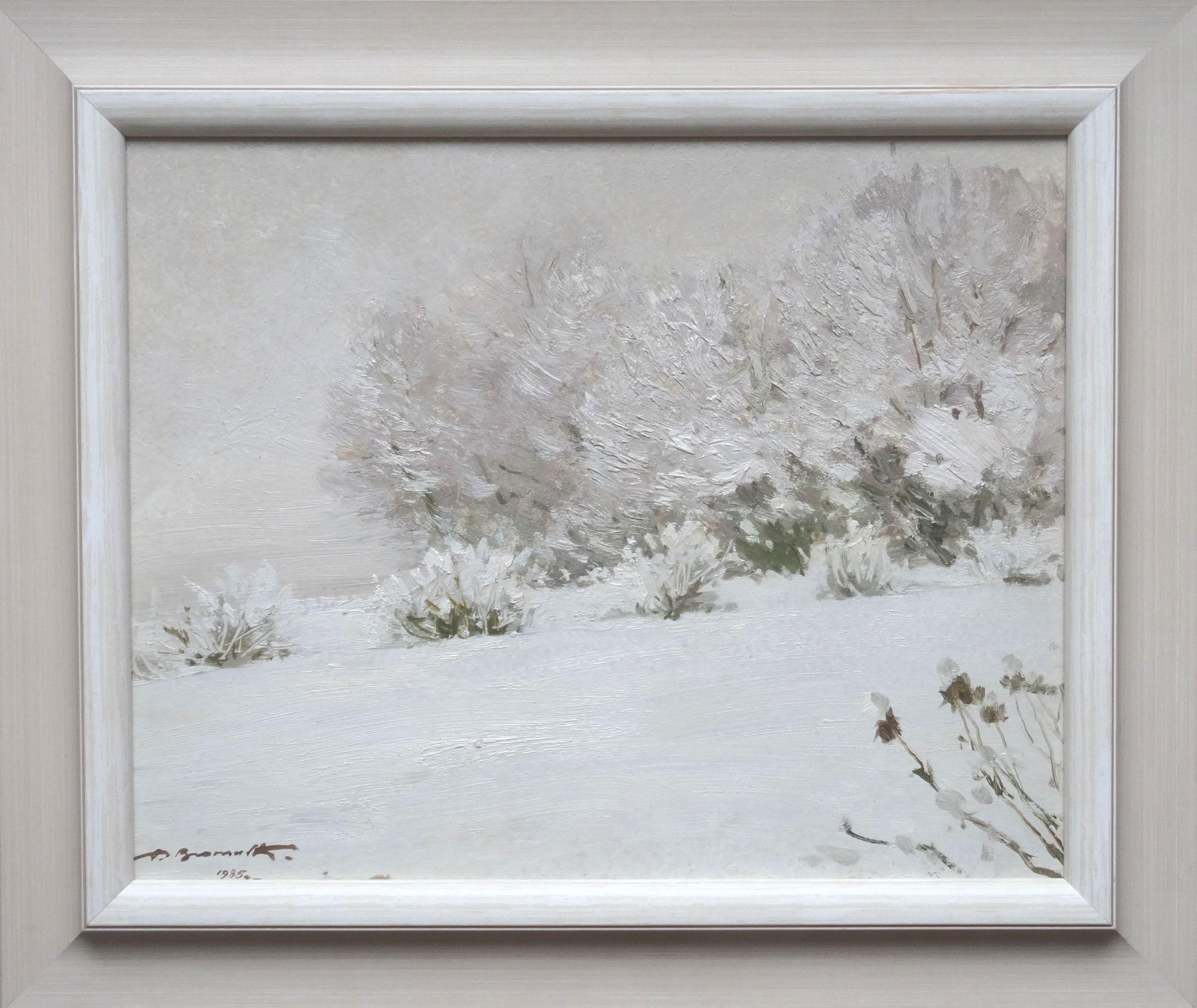 Frost. 1985, oil on cardboard, 40x50 cm - Art by Alfejs Bromults