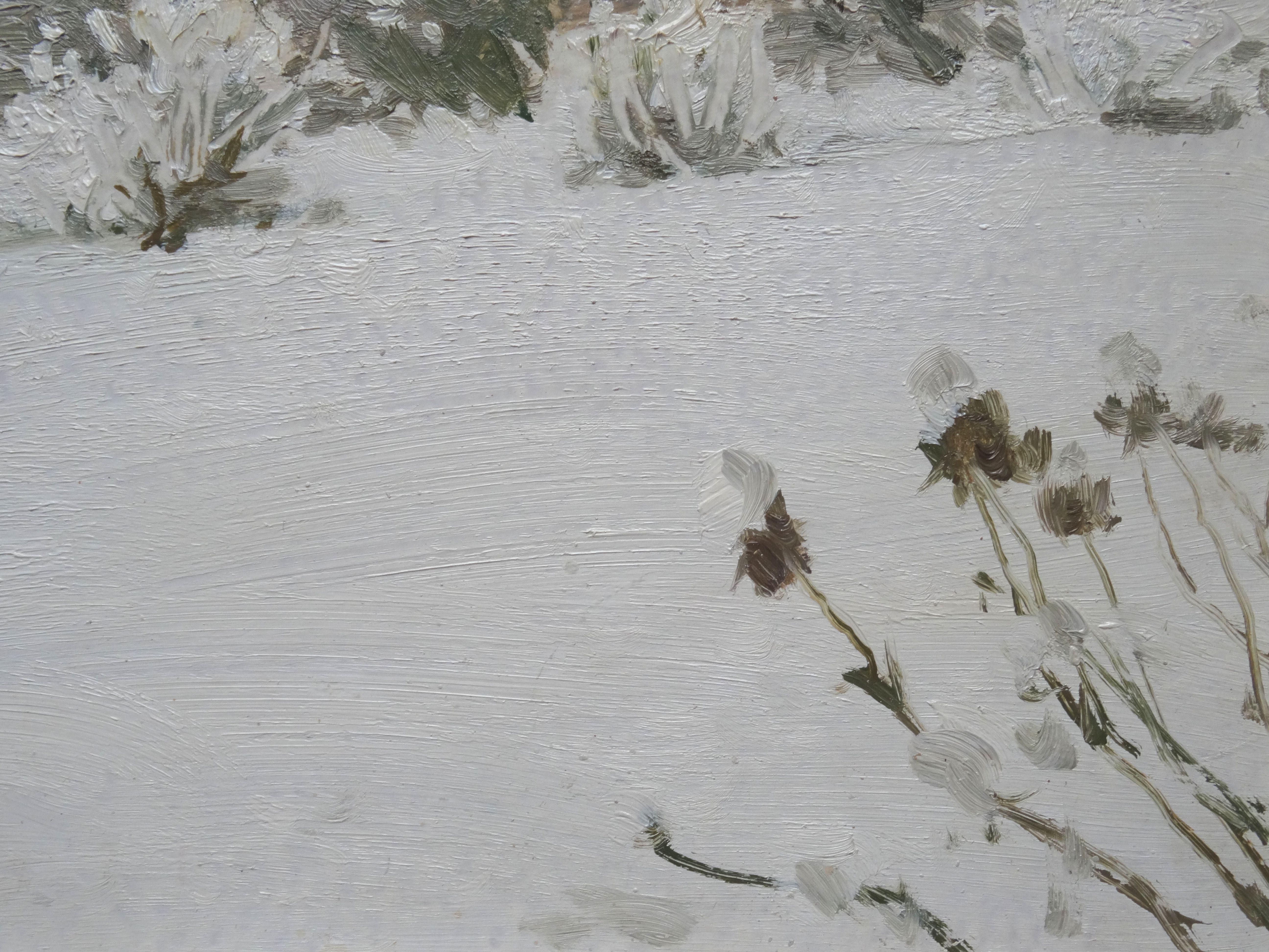 Frost. 1985, oil on cardboard, 40x50 cm
Light winter landscape

Alfejs Bromults (1913.3.IV - 1991.11.I)

His first professional education was at National University at studies to R.Suta, J. Bine and G. Skilters. Still 1938 he learned at academy of