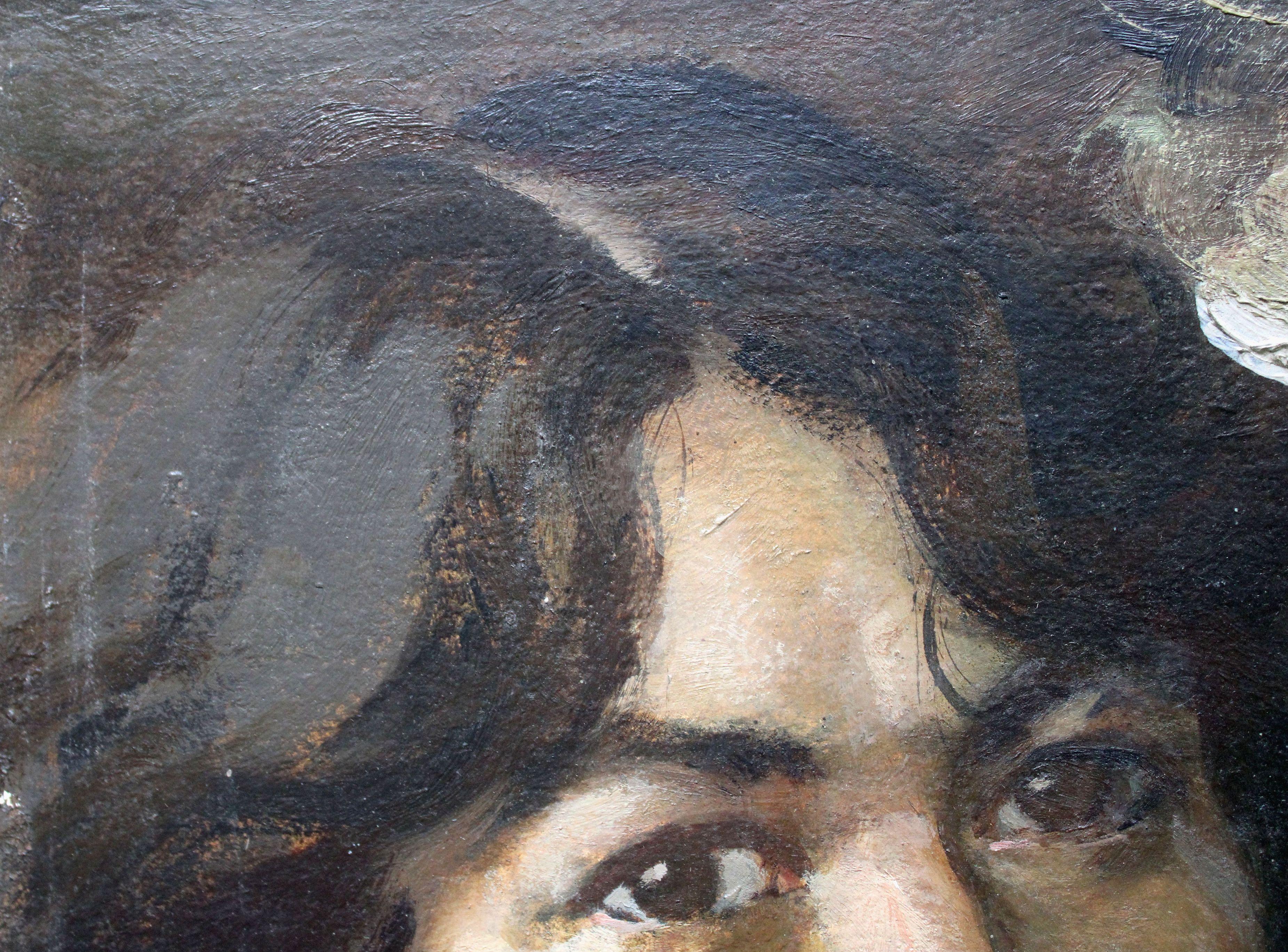 Ritratto di Mara. 1986, olio su cartone, 35x30 cm in vendita 6