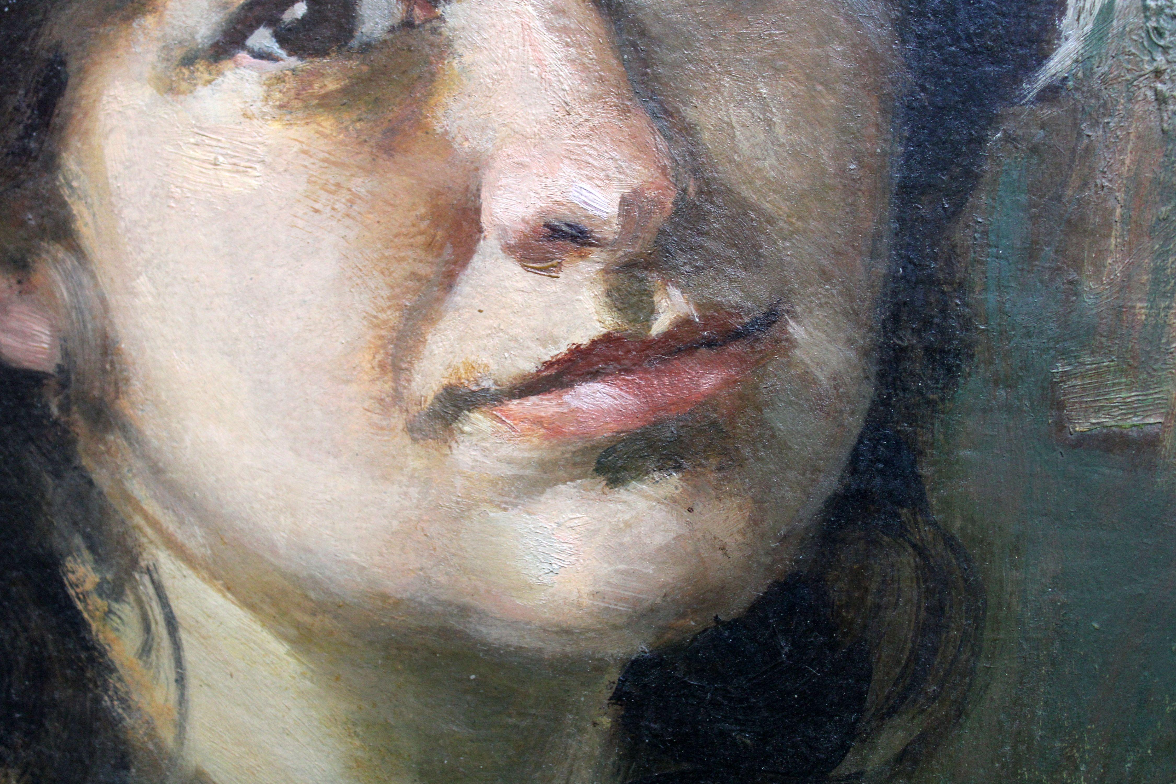 Ritratto di Mara. 1986, olio su cartone, 35x30 cm in vendita 1