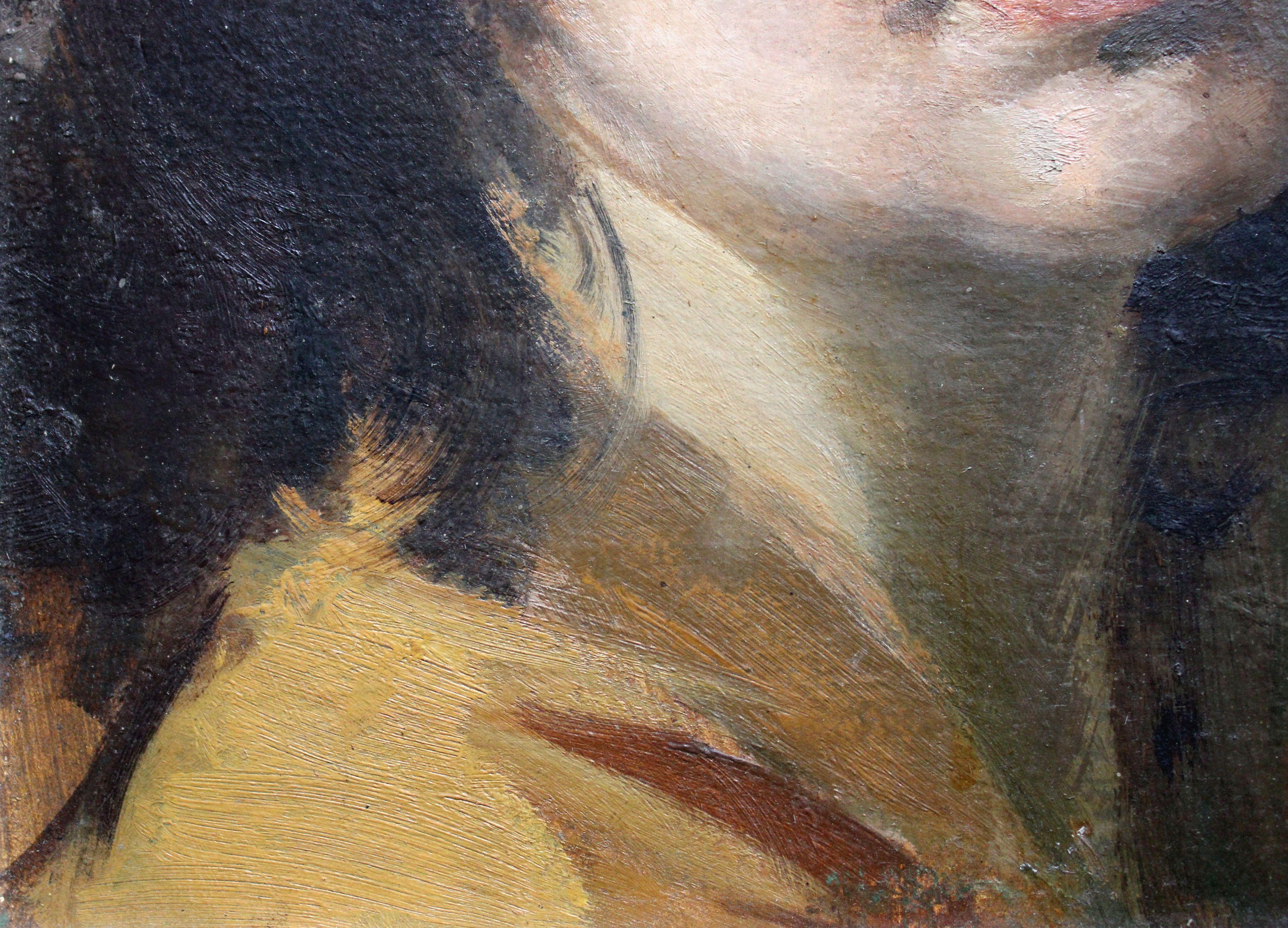 Ritratto di Mara. 1986, olio su cartone, 35x30 cm in vendita 3