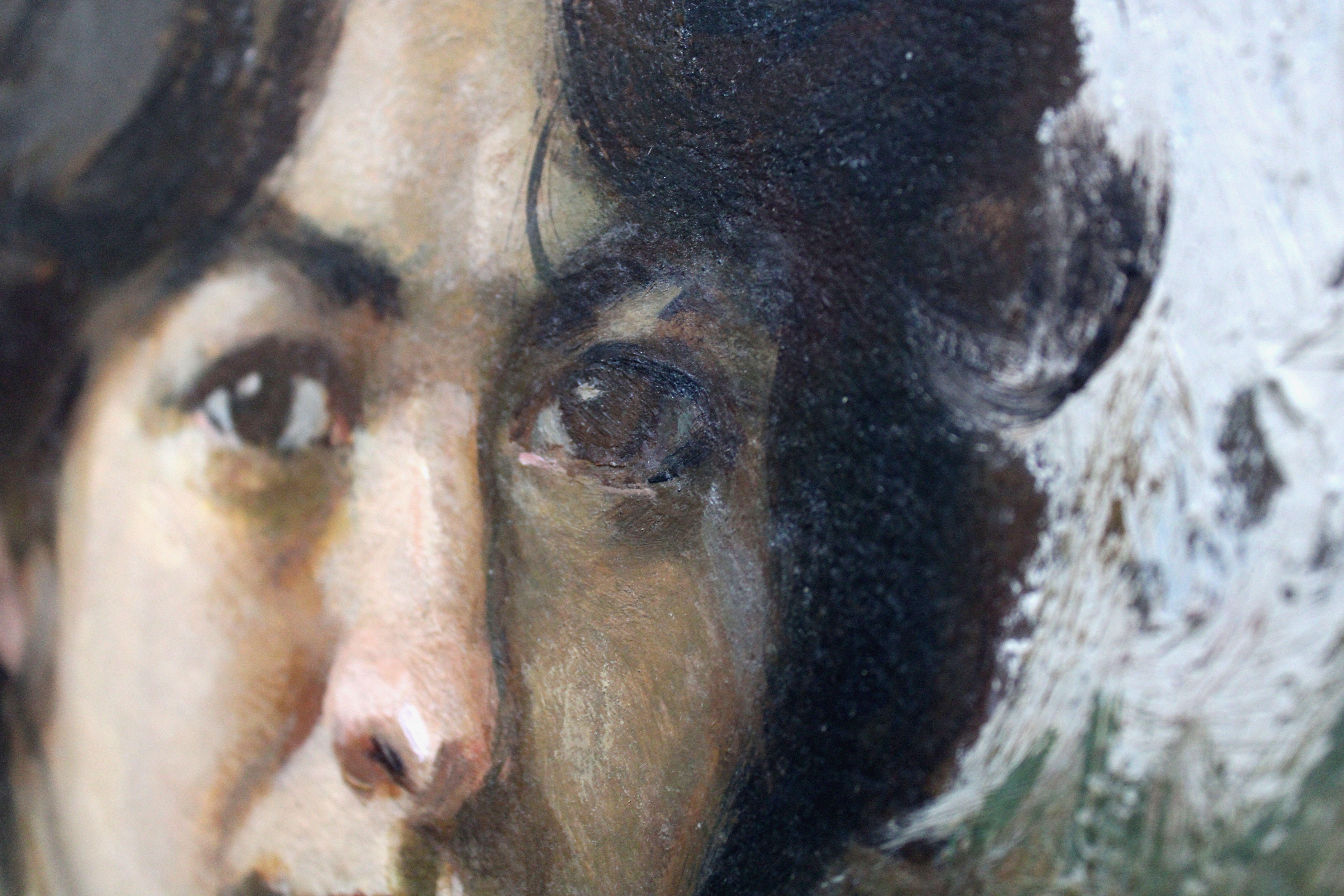 Ritratto di Mara. 1986, olio su cartone, 35x30 cm in vendita 4