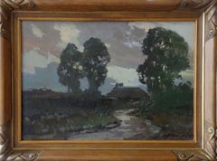 Road to the home at summer evening. 1973, oil on cardboard, 49x69 cm