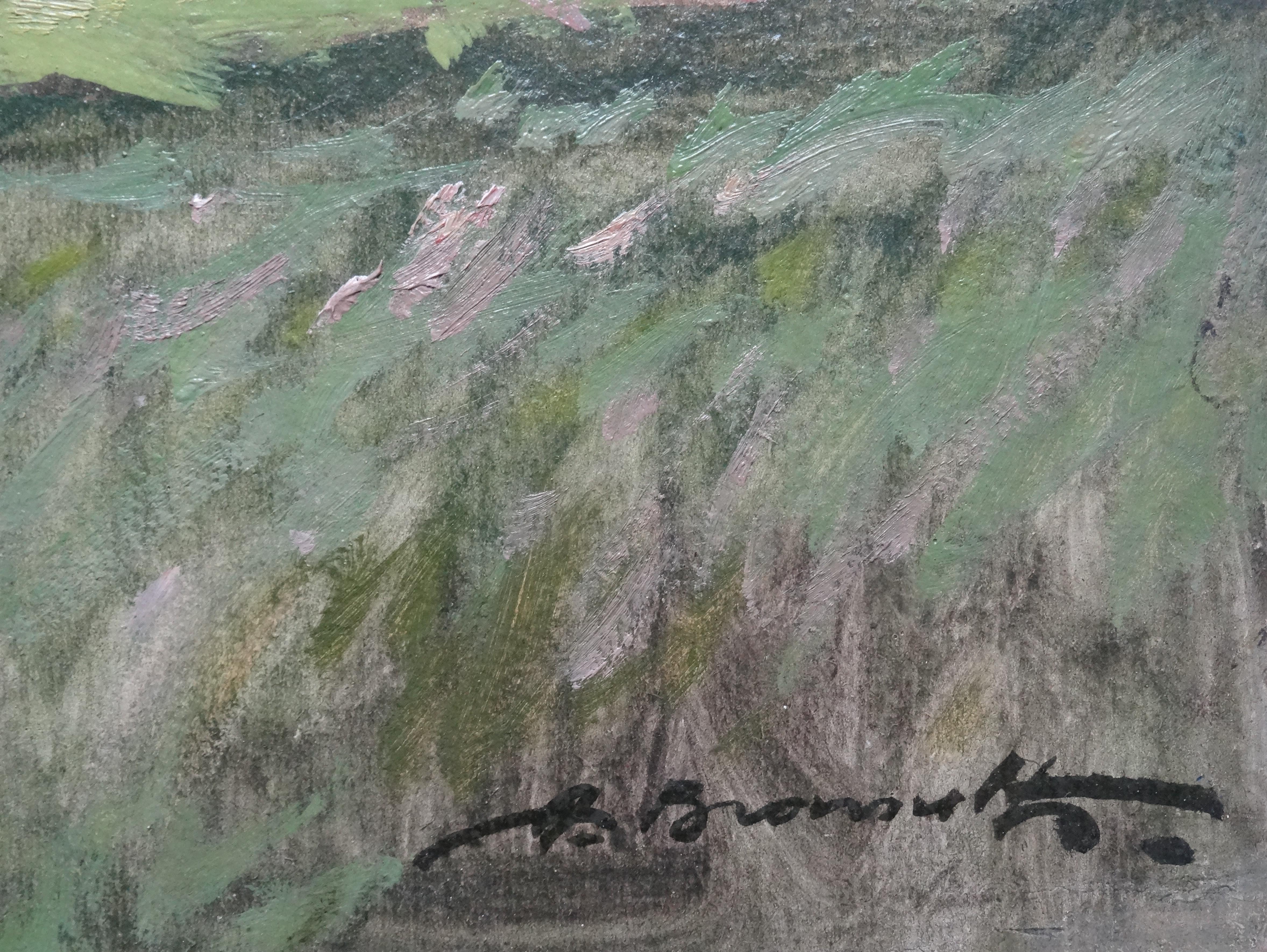 Primavera. Óleo sobre cartón, 40x50 cm - Animal Painting Gris de Alfejs Bromults
