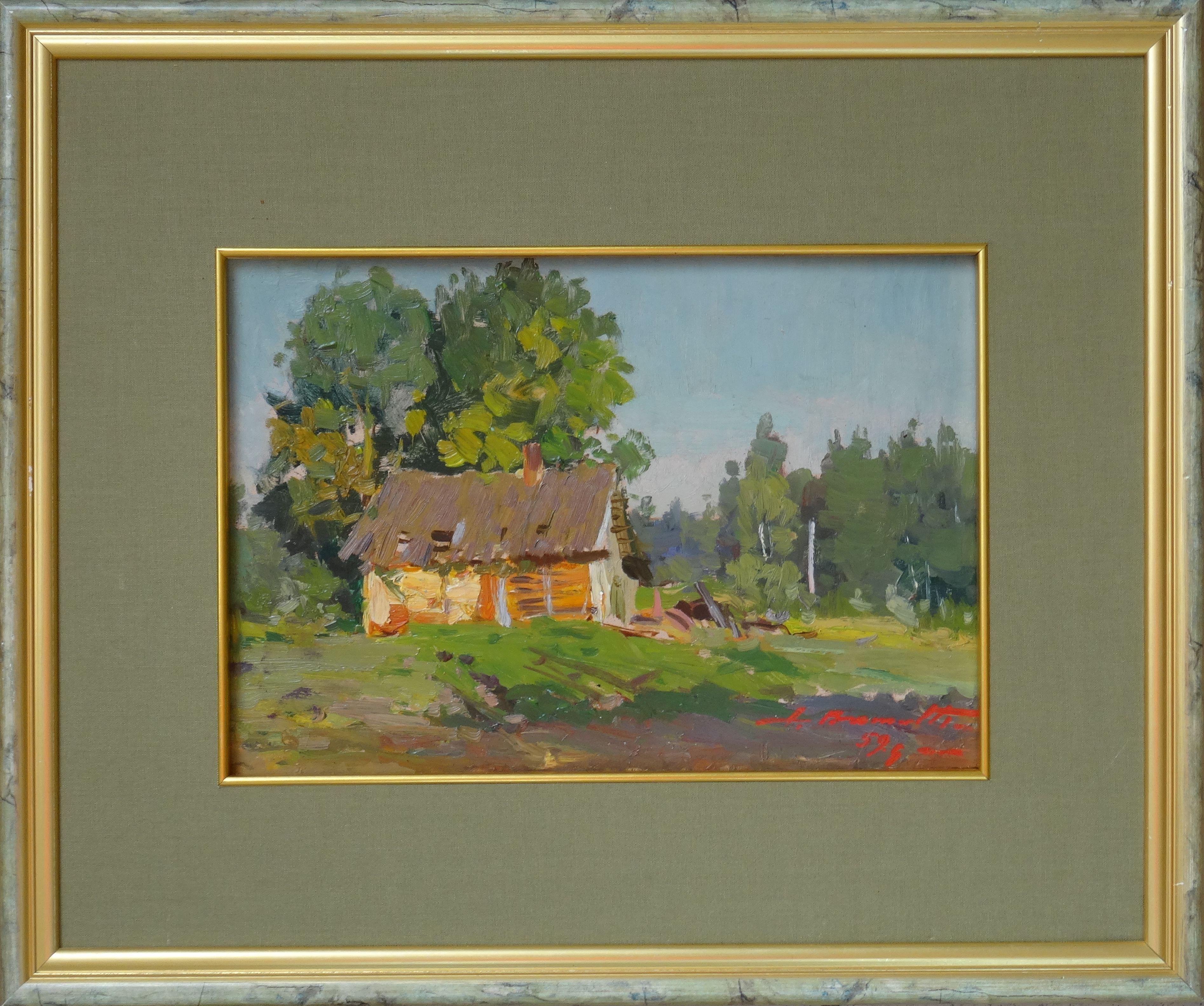 Sunny day at the village. 1959. Oil on cardboard, 18x26 cm 1