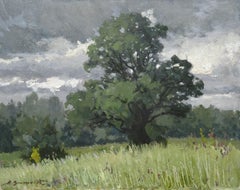 Under the strong oak branches. 1983, oil on cardboard, 50x40 cm