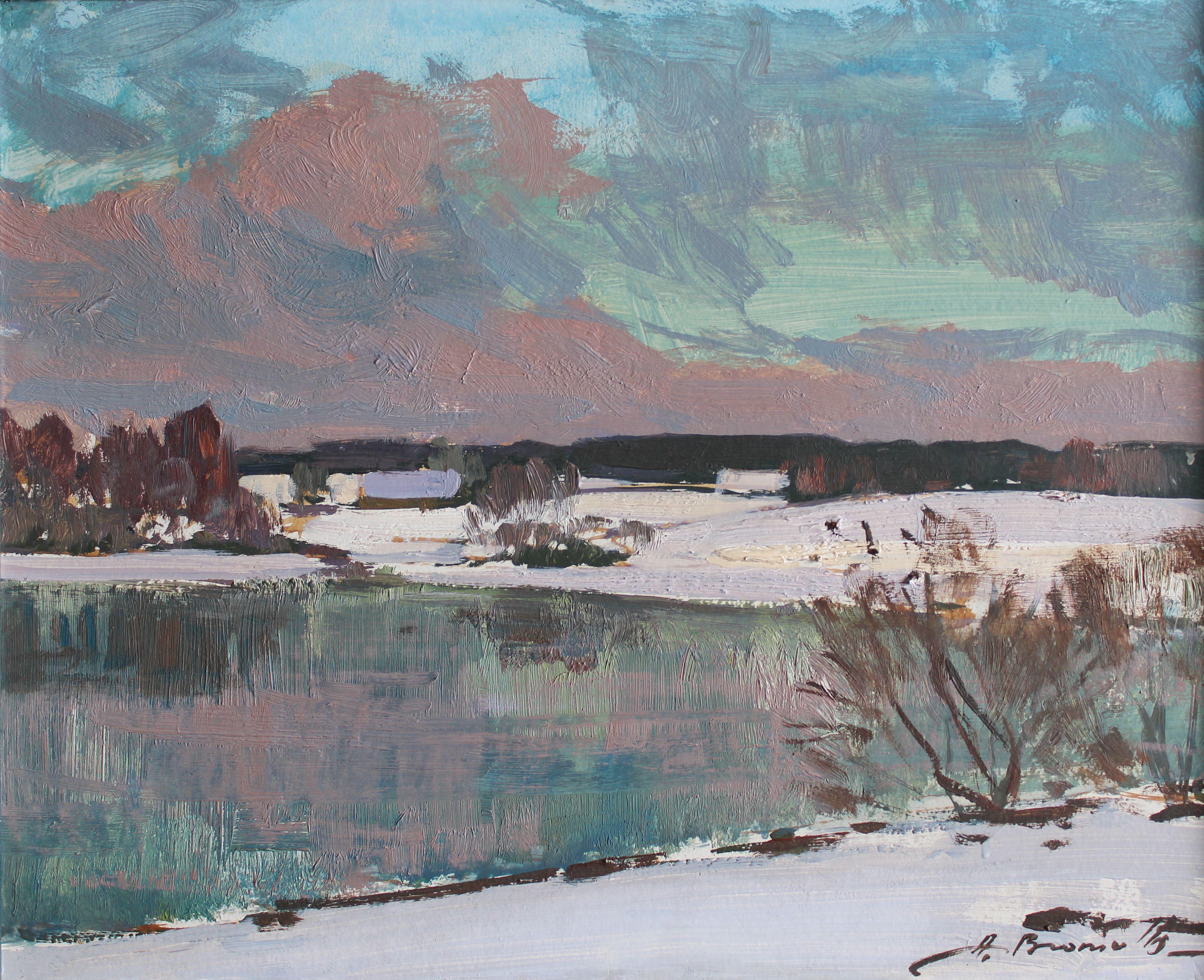 Winter landscape  Cardboard, oil, 40x49 cm