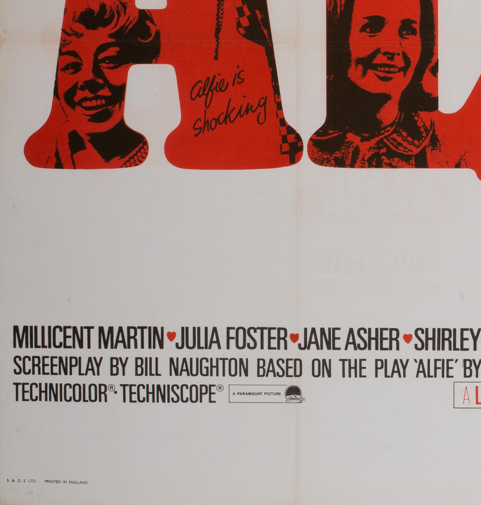 Alfie UK Quad Film Movie Poster, 1966 In Excellent Condition In Bath, Somerset