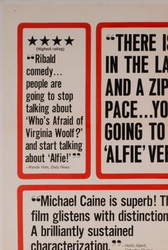 Alfie US 1 foglio, poster cinematografico 1966 con supporto in lino