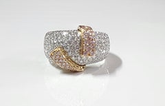 Alfieri & St. John 4.35Ctw White & Pink Diamonds 18K White & Rose Gold Ring