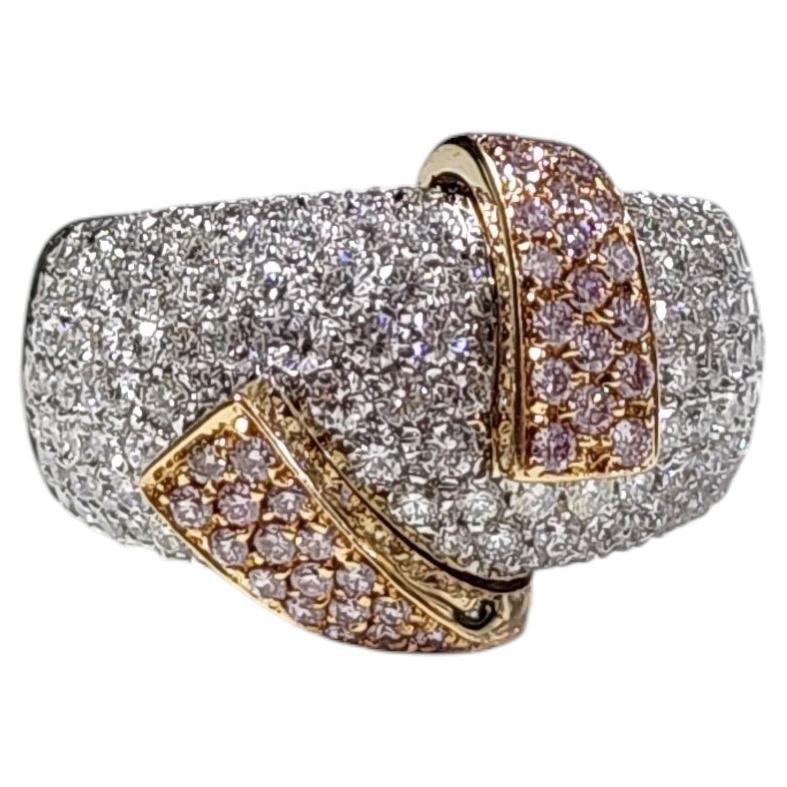 Alfieri & St. John 4.35Ctw White & Pink Diamonds 18K White & Rose Gold Ring
