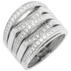 Alfieri & St. John White Gold Layered Diamond Ring 1803 A20-14
