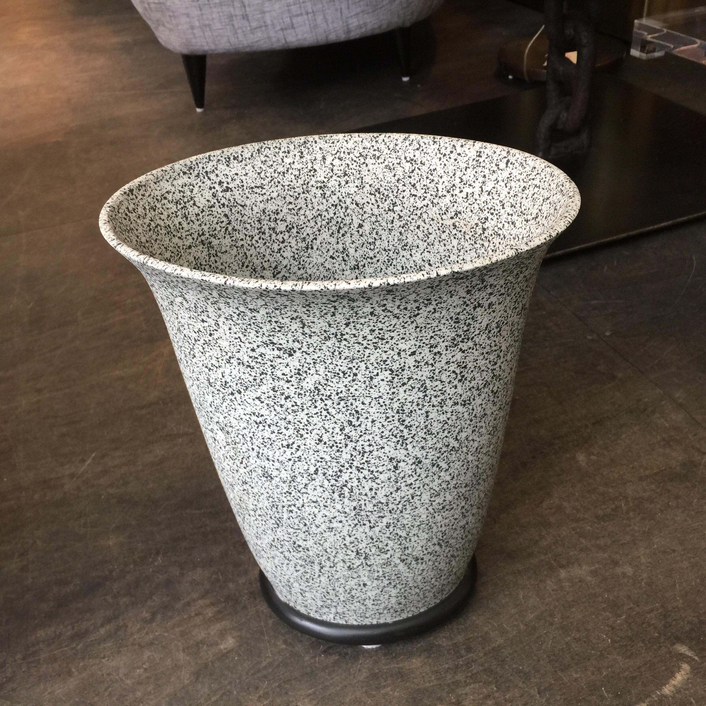 Classical Greek Alfiero Mangani Granite Finish Ceramic Flared Vase For Sale
