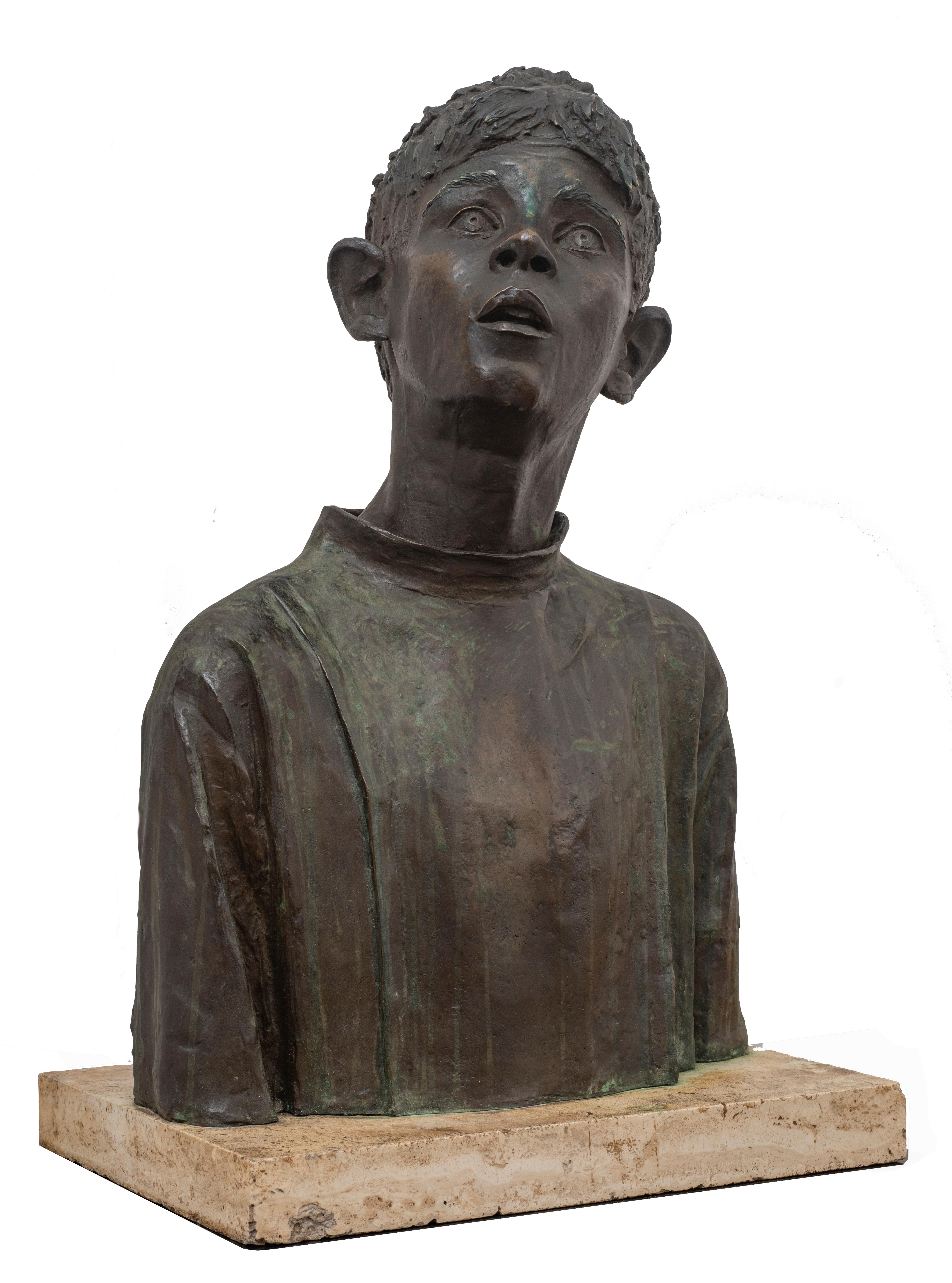Altar boy - Sculpture by Alfio Castelli