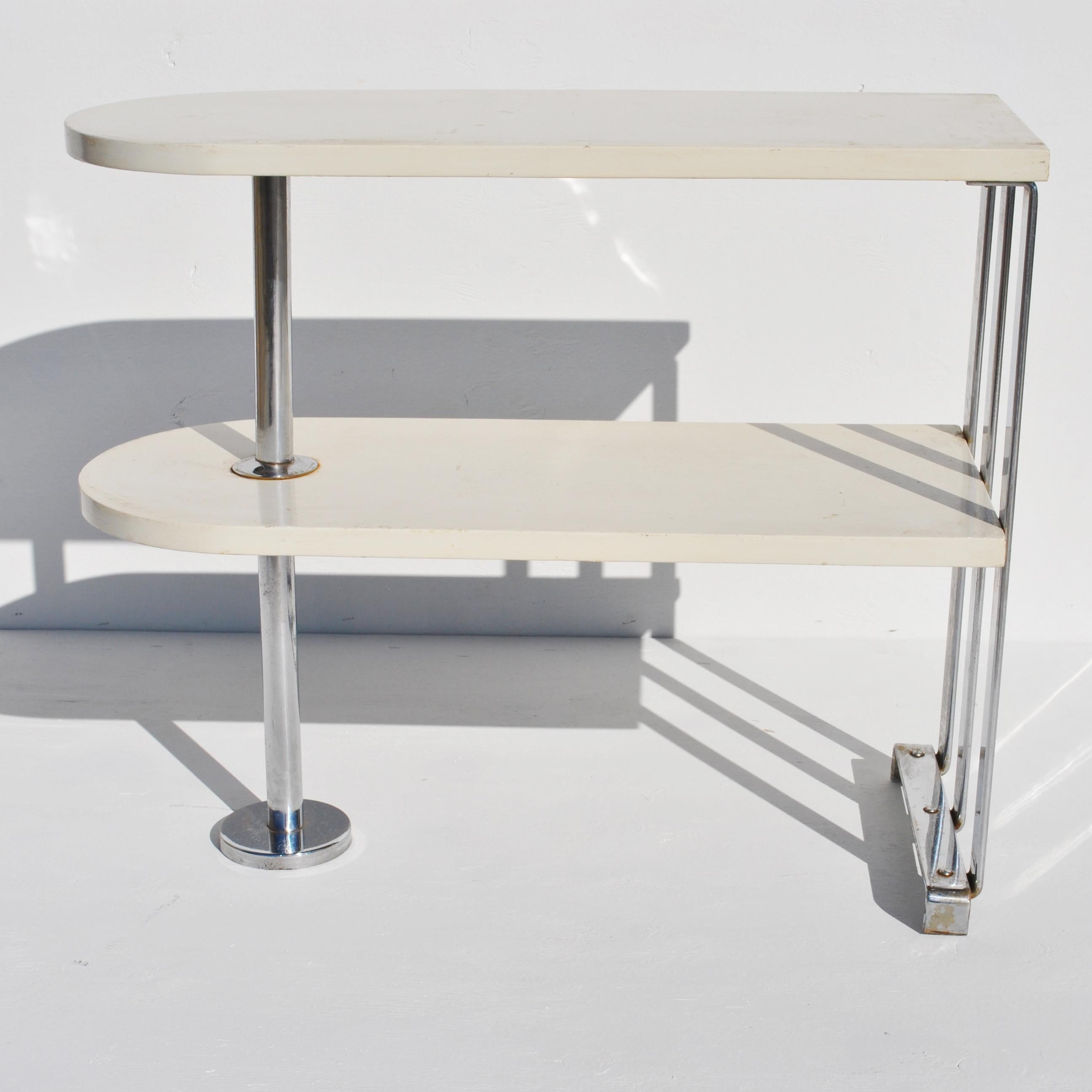 American Alfons Bach For Lloyd Loom Art Deco Side Table Shelf