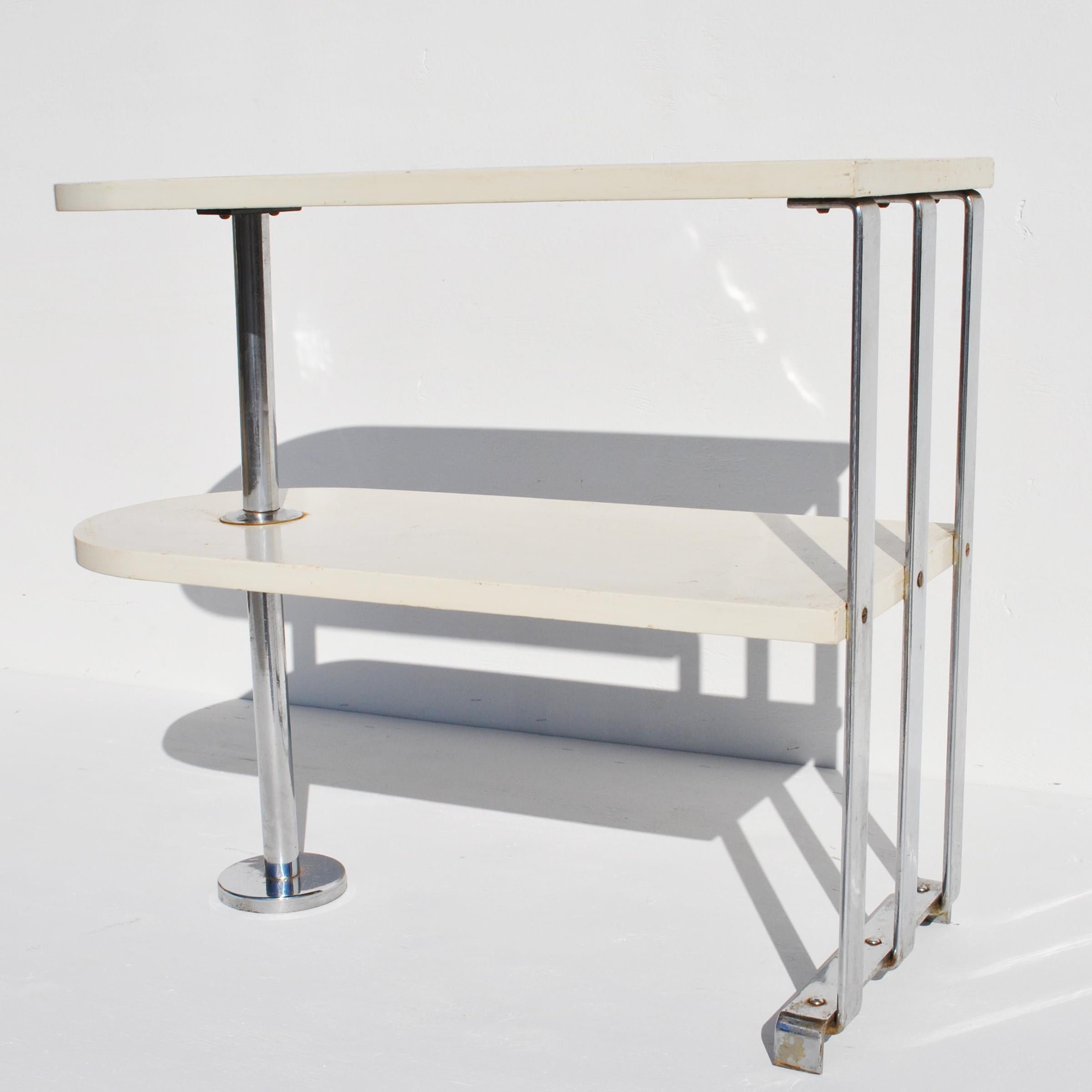 Mid-20th Century Alfons Bach For Lloyd Loom Art Deco Side Table Shelf