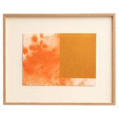 Litografia astratta arancione con cornice di Alfons Borrell, circa 1990