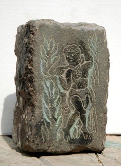 „Wassernymphe“ Schwarze Basalt-Skulptur 8" x 6" x 4" Zoll von Alfons Louis